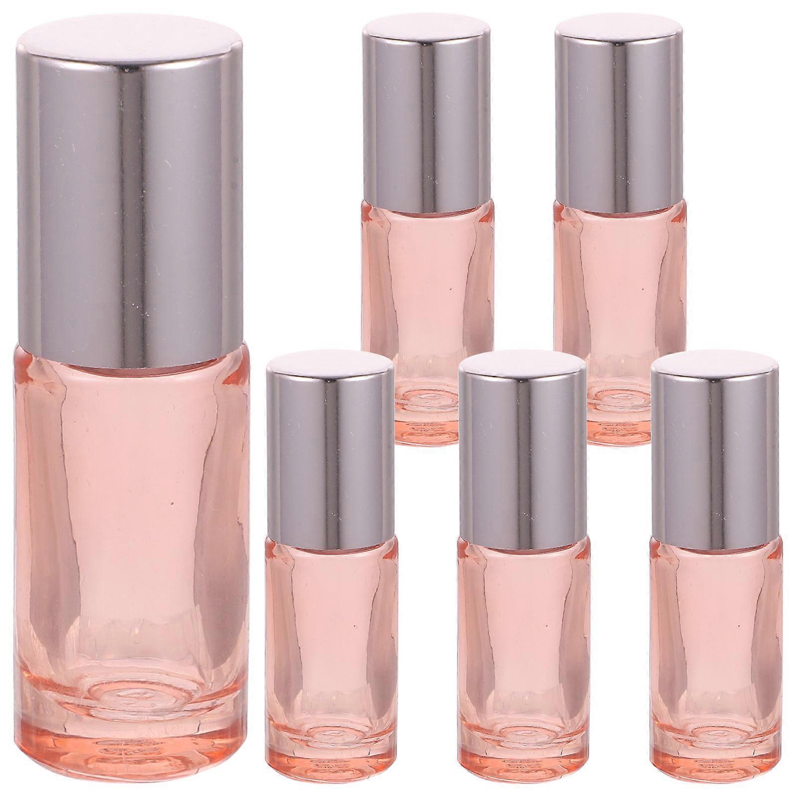 6pcs Rose Gold Glass Roller Bottles for Essential Oils & Perfumes – Leak Proof, Portable, Refillable with Roller Balls for Travel & Aromatherapy