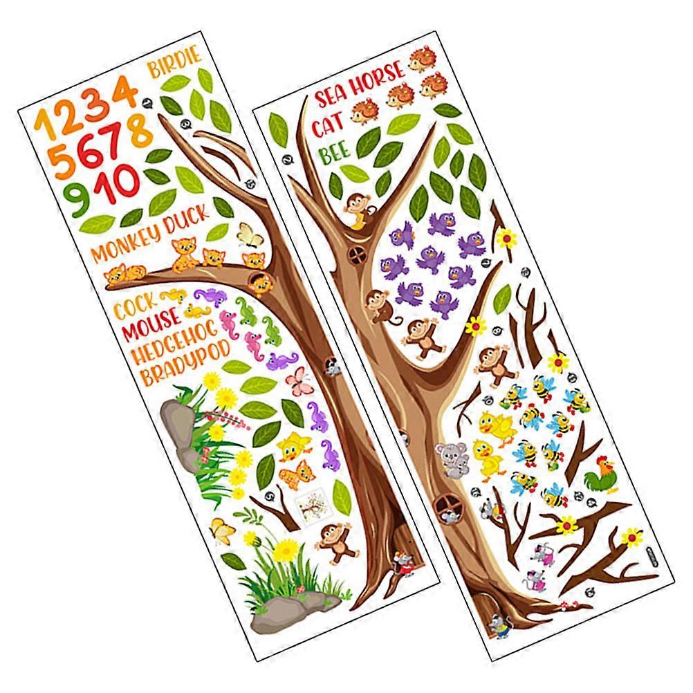 Cartoon Number Stickers Learning Alphabet Number Wall Sticker For Children Parents Smooth Surfaces 90cm x 30cm x 0.1cm Photo Props 1 Set