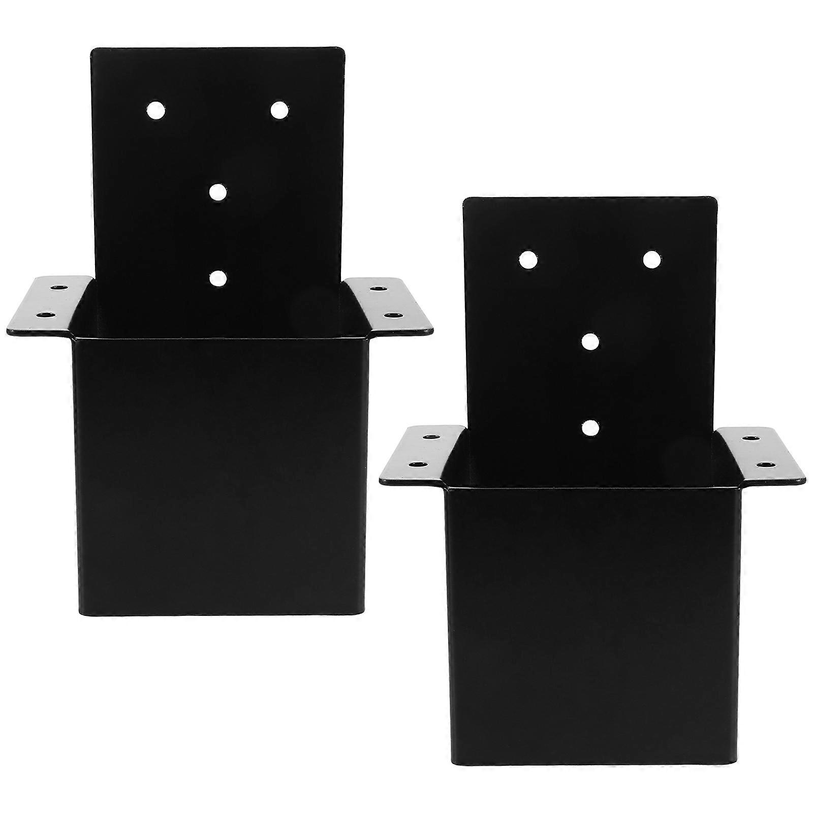Pergola Metal Brackets Support Deck Railing Connectors 4 X 4 Inch Beam Black Style For Gazebo Patio Outdoor Use 2Set