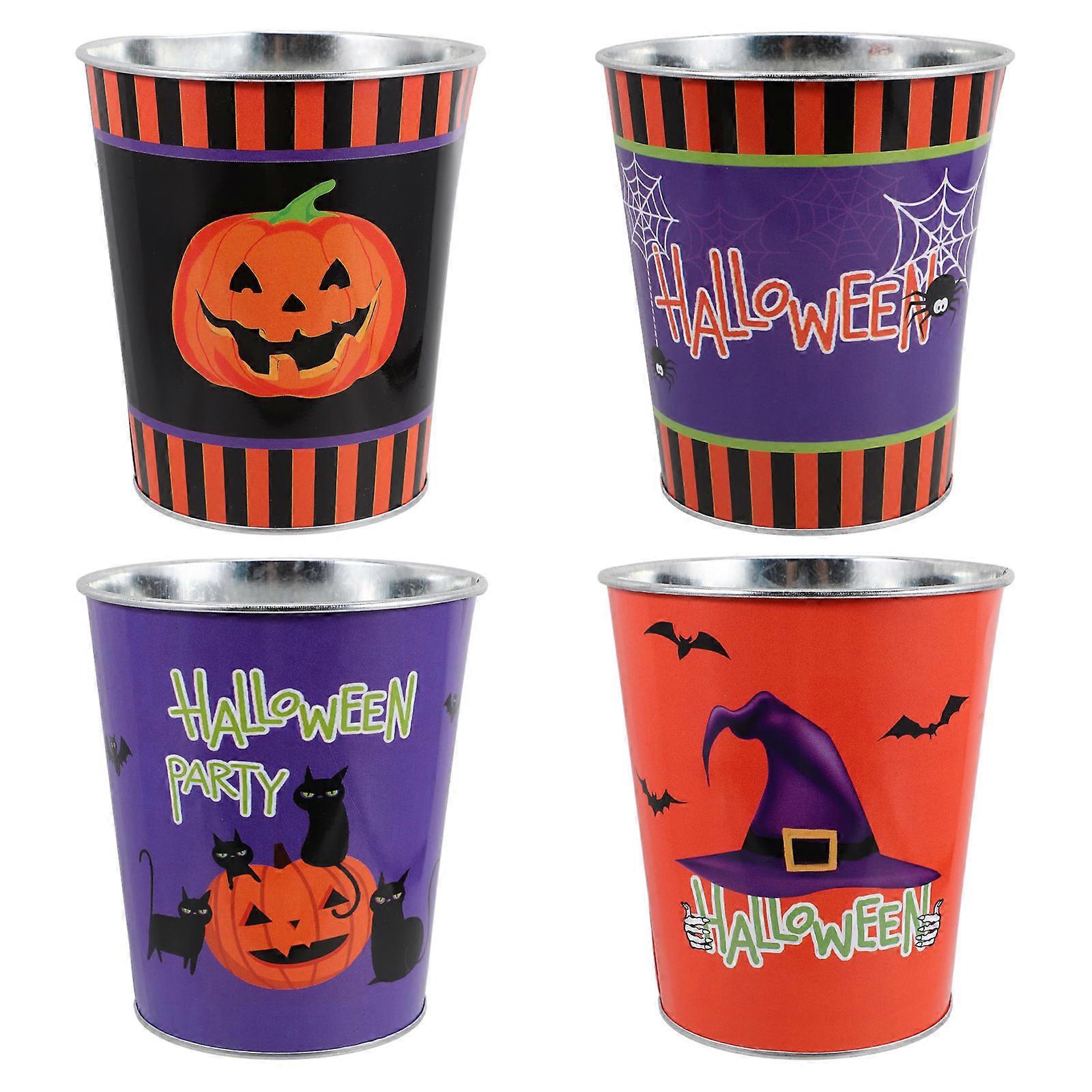 Trick-Or-Treating Containers Halloween Jars Decorative Item Iron 4Pcs