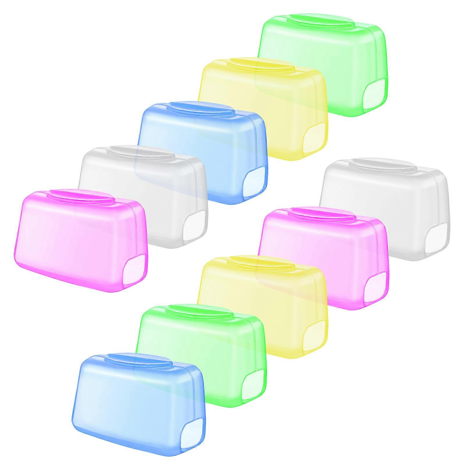 10pcs Plastic Toothbrush Head Covers for Travel Random Color