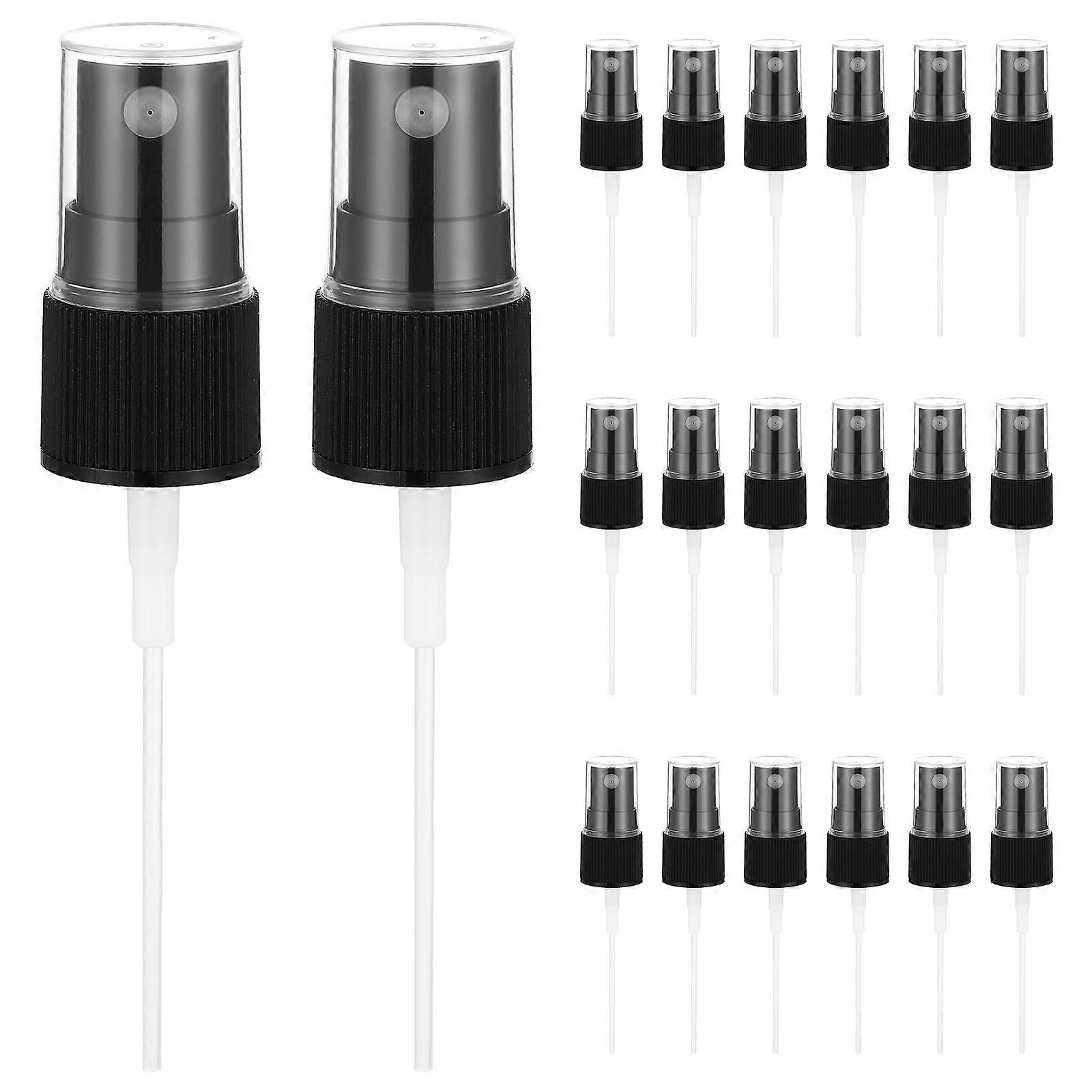 20pcs Black Perfume Spray Nozzle Replacement Mist Sprayer Caps for DIY Body Spray Bottles with Compact Screw Fittings for Travel & Personal Use