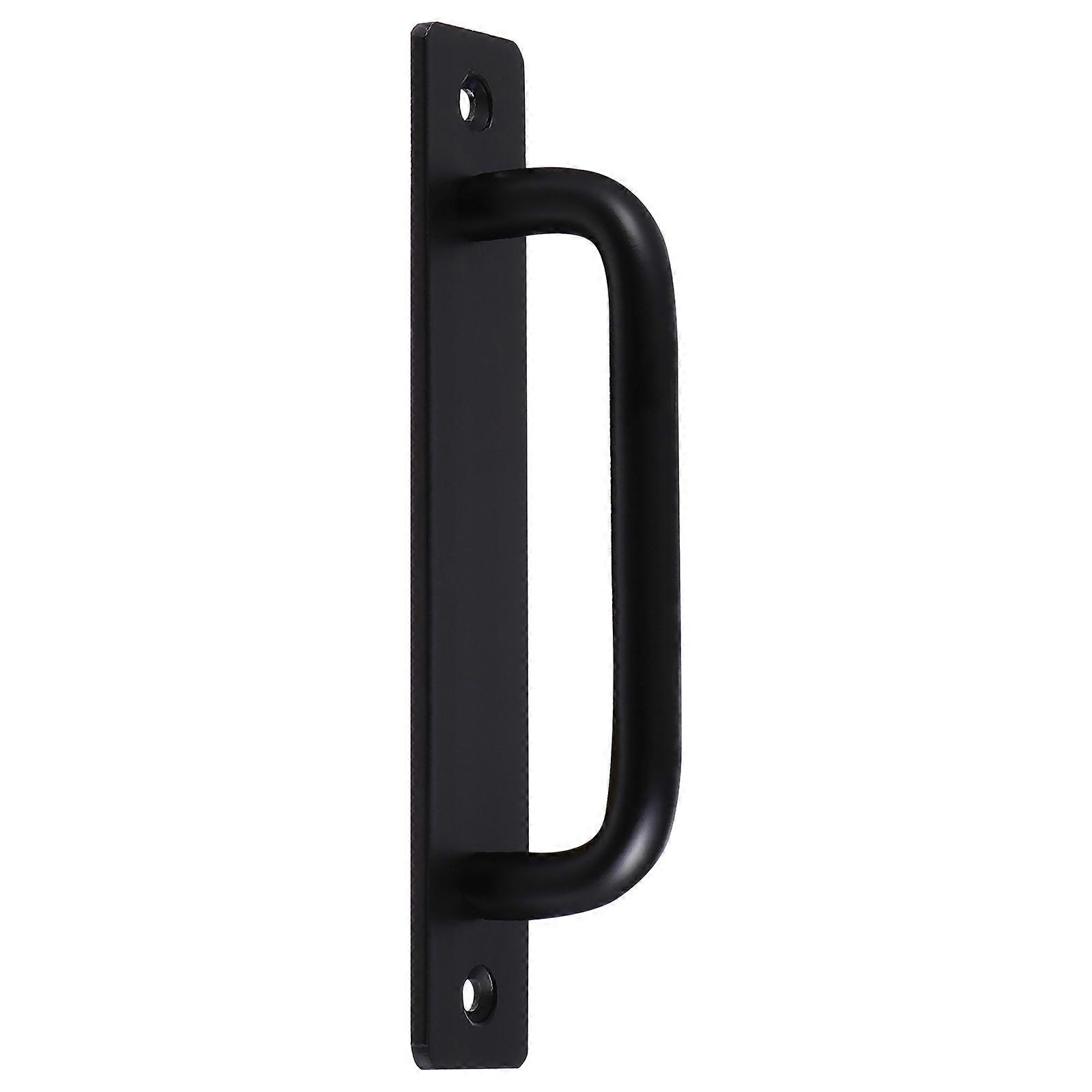 Recessed Barn Door Handle Minimalist Design Durable Frosted Black Finish Chamfered Edges Versatile Installation Flush Mounting