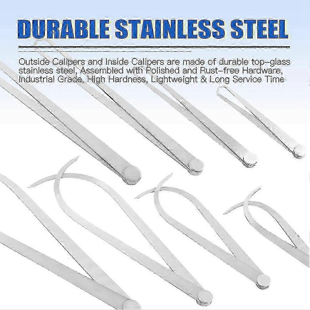 8 Pcs Aço Inoxidável Dentro Fora Conjunto de Pinça, 4 Polegadas 8 Polegadas 10 Polegadas 12 Polegadas Perna Reta/Dobrada Pottersilver SZRH A-C