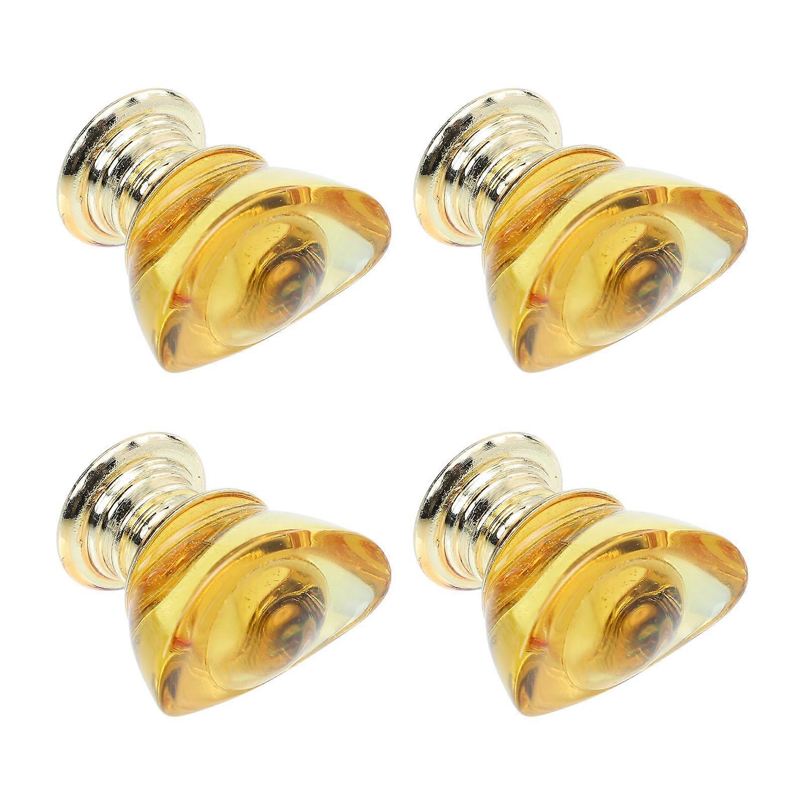 Crystal Cabinet Knobs Golden Ingot Shaped Elegant Decorative Pull Handle for Home Decoration 4Pcs