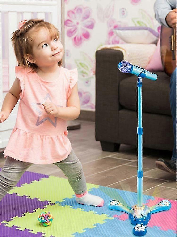 Microphone Set For Kids, Toys With Music & Colorful Light, Adjustable Height Microphone With Stand