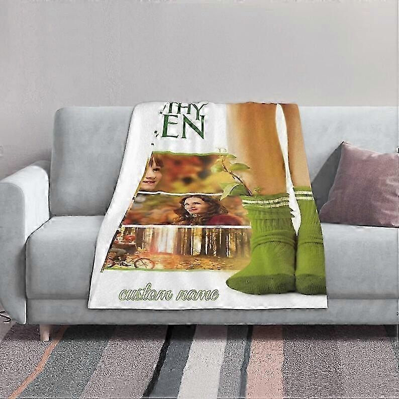 Two Layers Blanket Custom Name Printed Bedspread Sofa Covers Travel Camping Blanket