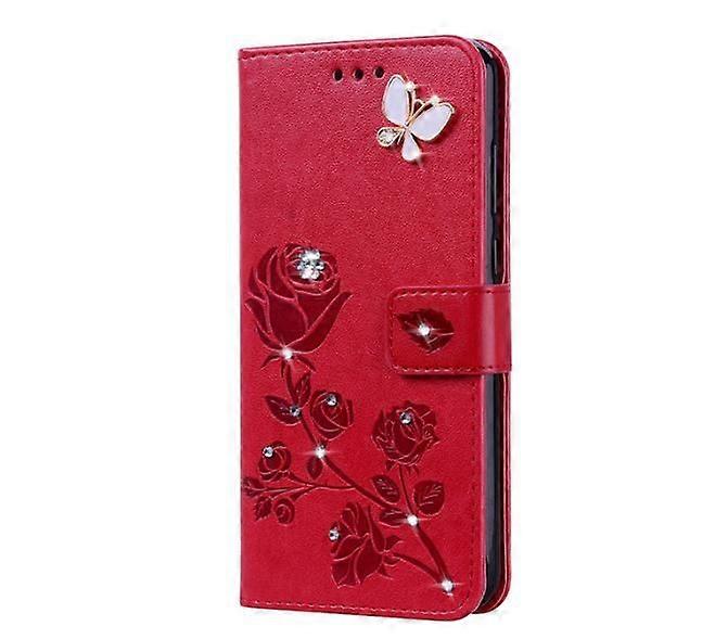 Wallet Leather Case For Samsung Galaxy A72- Red