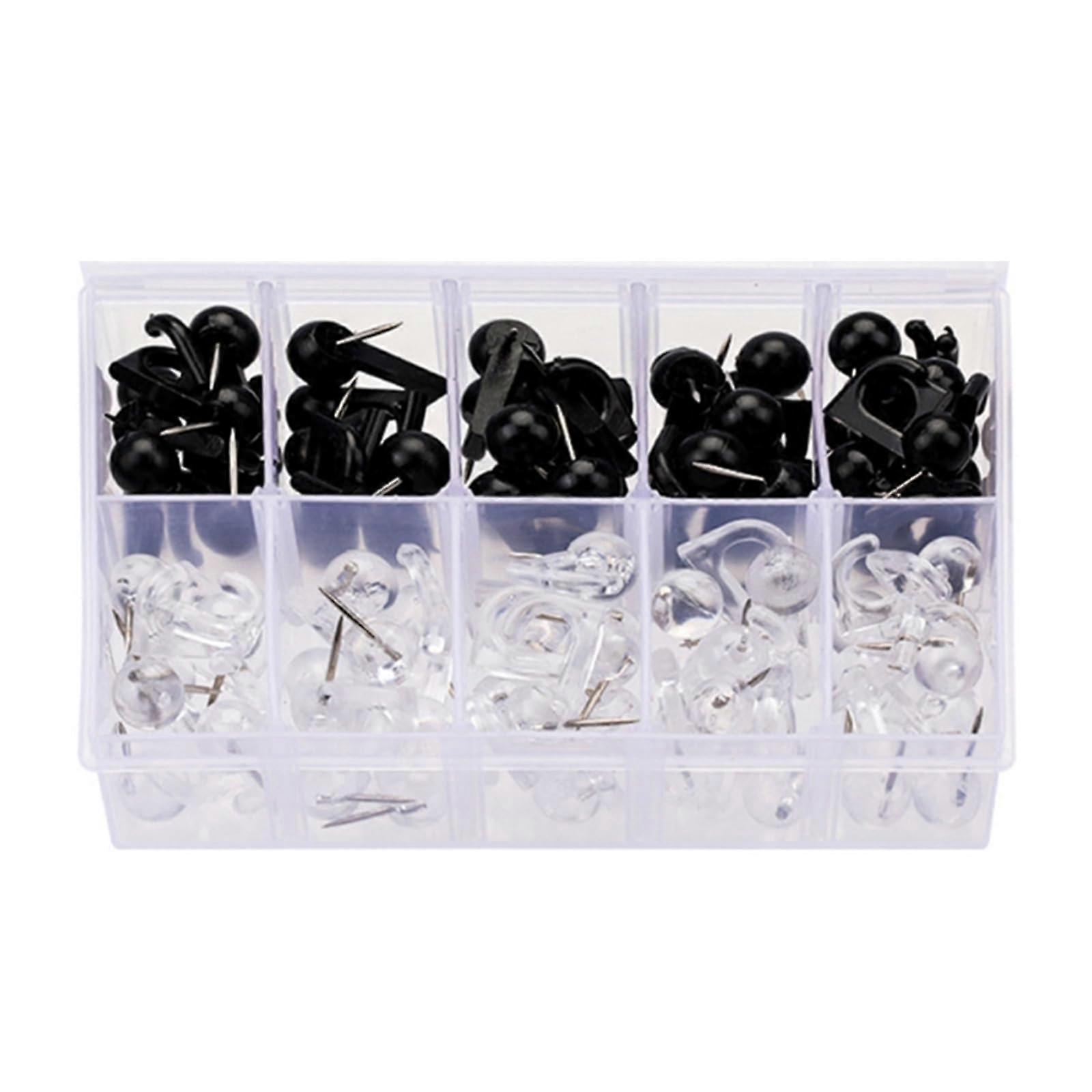 50/60/80/160 pieces pushpin hooks, transparent, pushpins, corkboard, hooks, decorative thumbtacks, wallmounted hooks, 80 thumbtacks with hooks