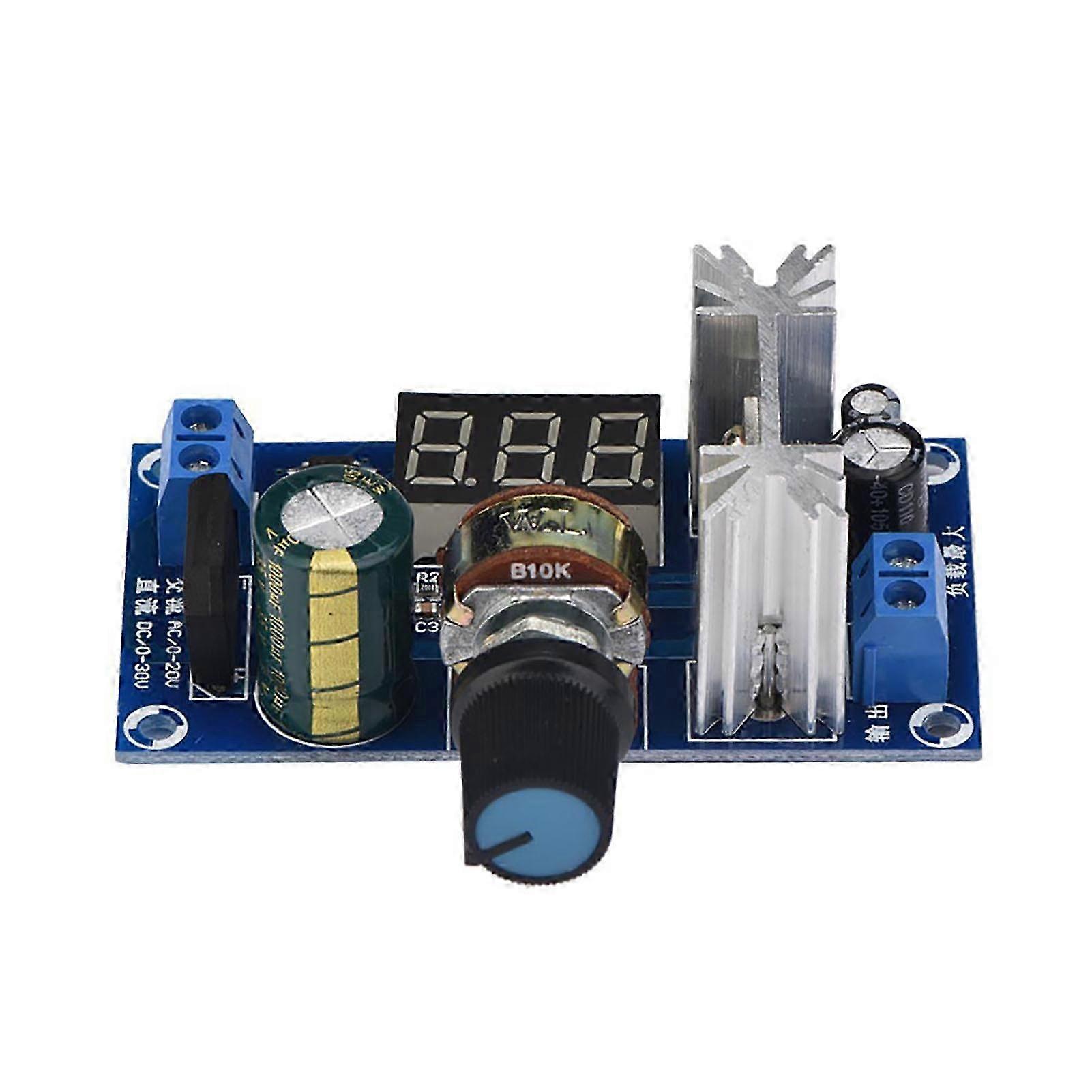 Adjustable Voltage Regulator Power Supply Board with Digital Voltage Display