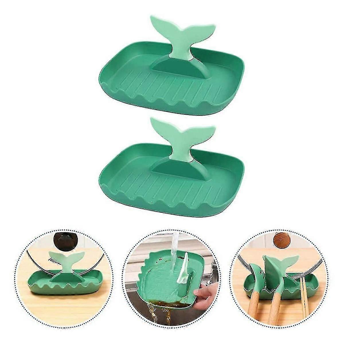 2 Piece Spoon Holder And Cover Holder Multifunctional Kitchen Tool