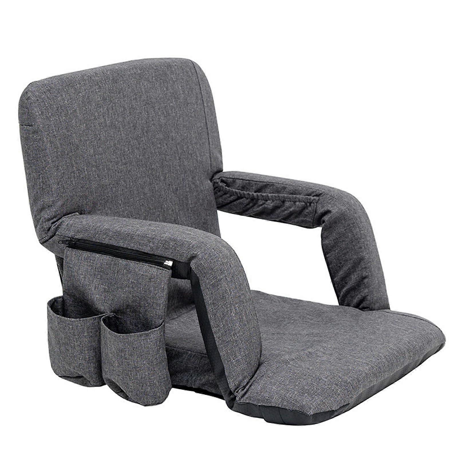 Coussin d’assise pliable avec main courante et dossier, 4 poches pour les jeux de camping en plein air, les sports.