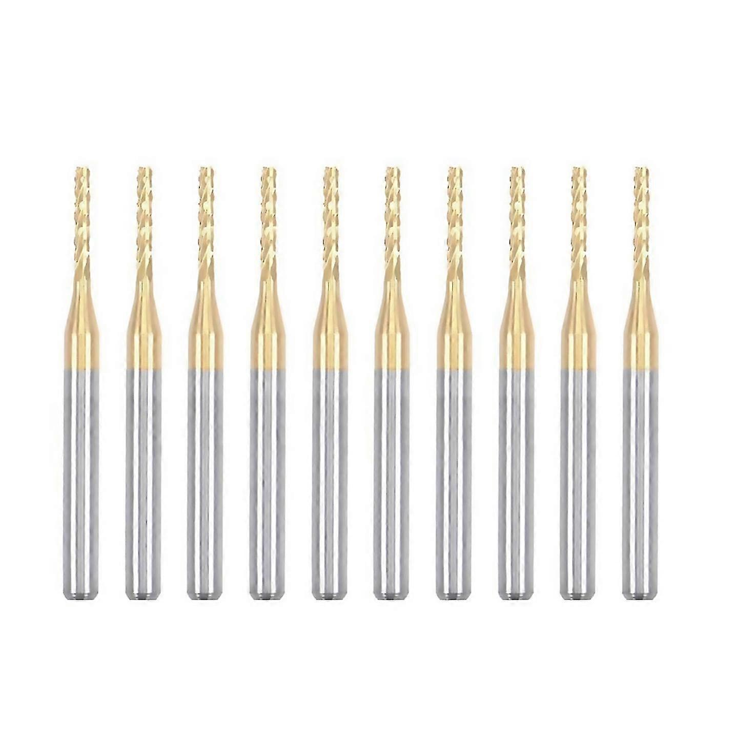 For 10pcs Titanium Coat Carbide Compatible For Pcb Machine, 1/8 Inch Shank 1.5mm