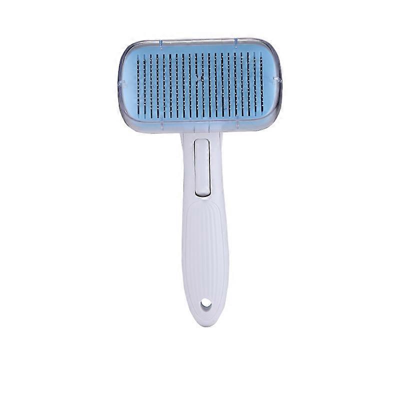 Blue Cat brush, self-cleaning cat brush, removes undercoat, dog brush, short to long hair cat, soft cat brush