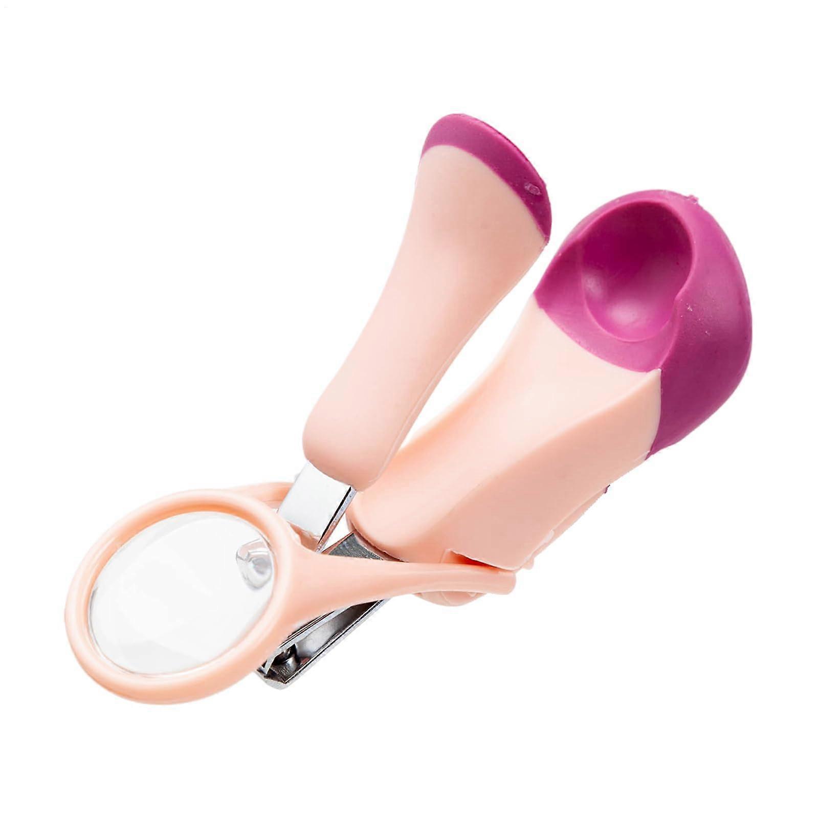 Nail Clipper | Pink Stainless Steel Fingernail and Toenail Clipper with Magnifying Glass for Kids and Seniors