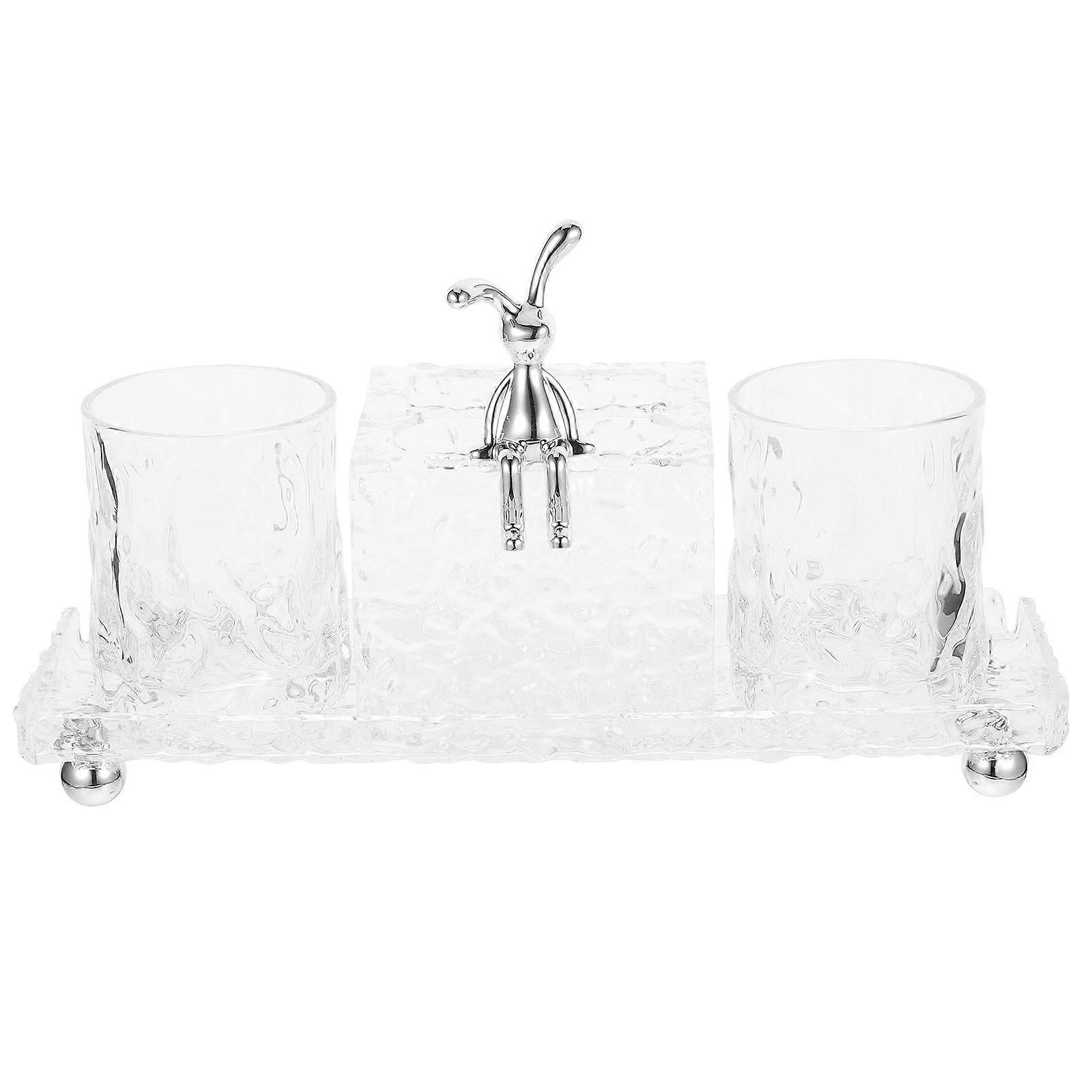 Bathroom Organizers Countertop Toothbrush Holder Set Storage Display Electric Toothbrush Acrylic 28.00X11.50X8.40CM 1Set