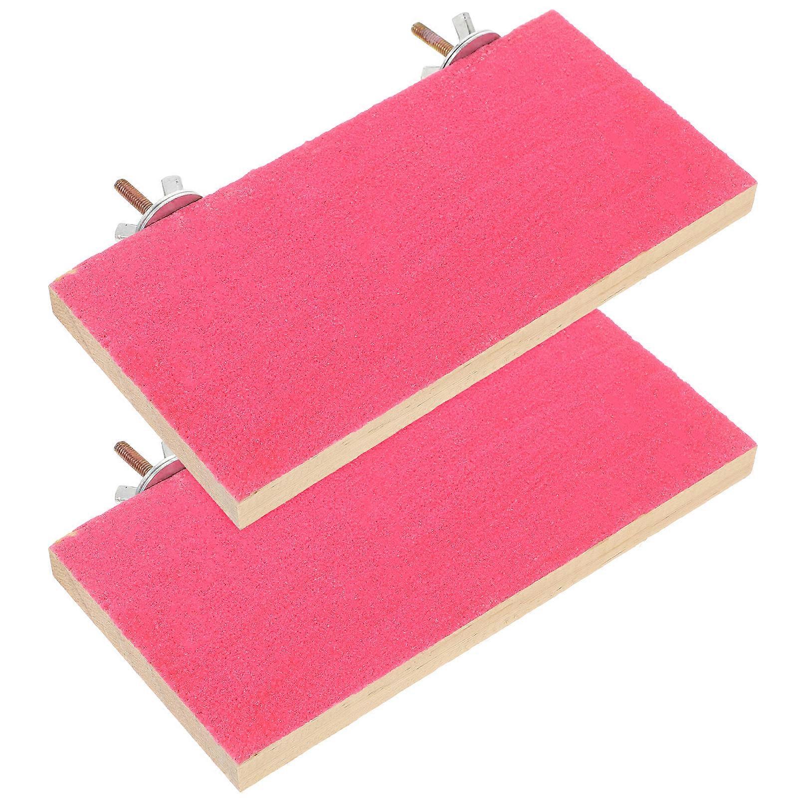 Bird Standing Stick Rectangular Parrot Platforms Bird Cage Accessories Improve Activity Levels 2Pcs