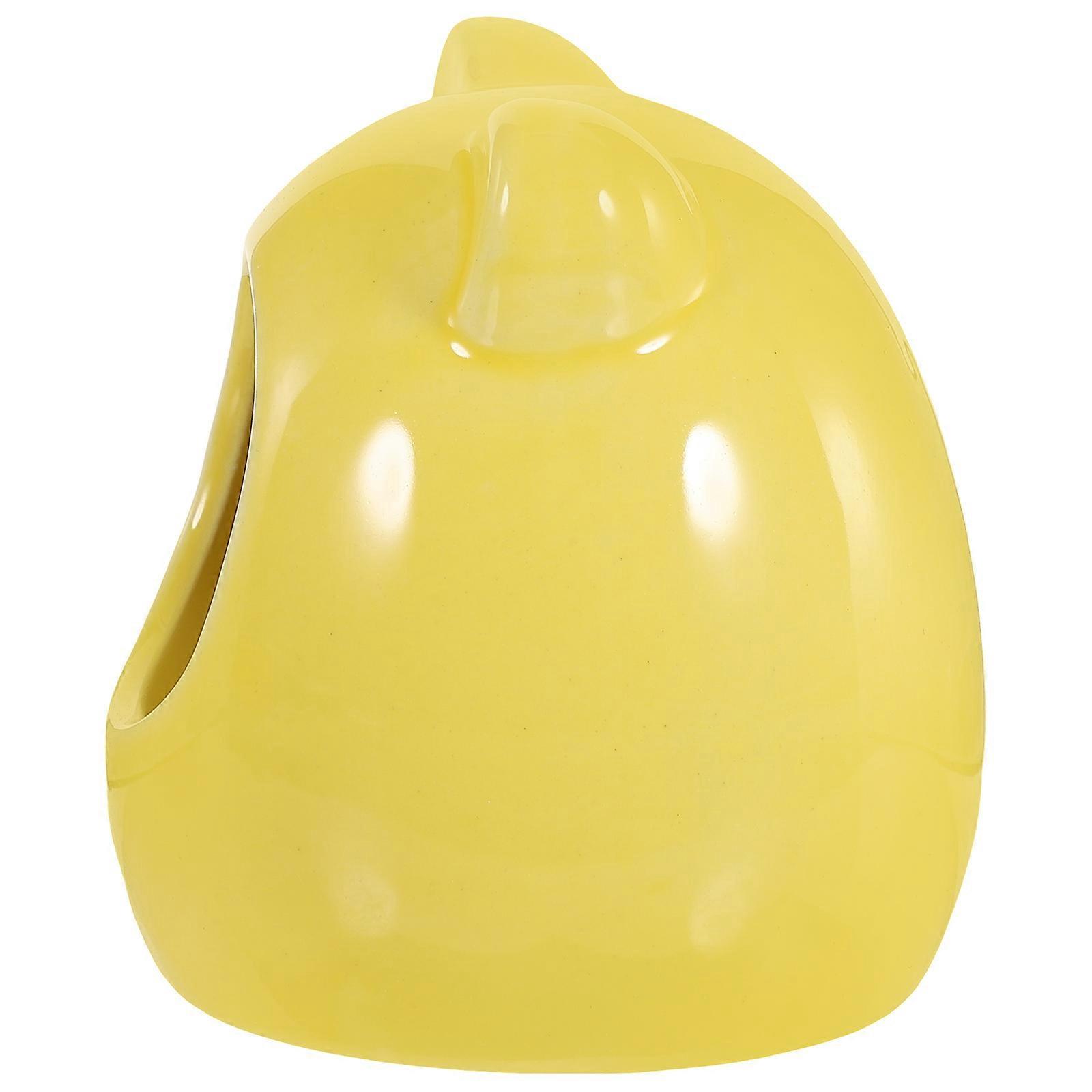 Hamster Hut House Ceramic Dwarf Hamster Habitat Hideout For Daily Use Yellow 7.6x7x7cm 1 Set