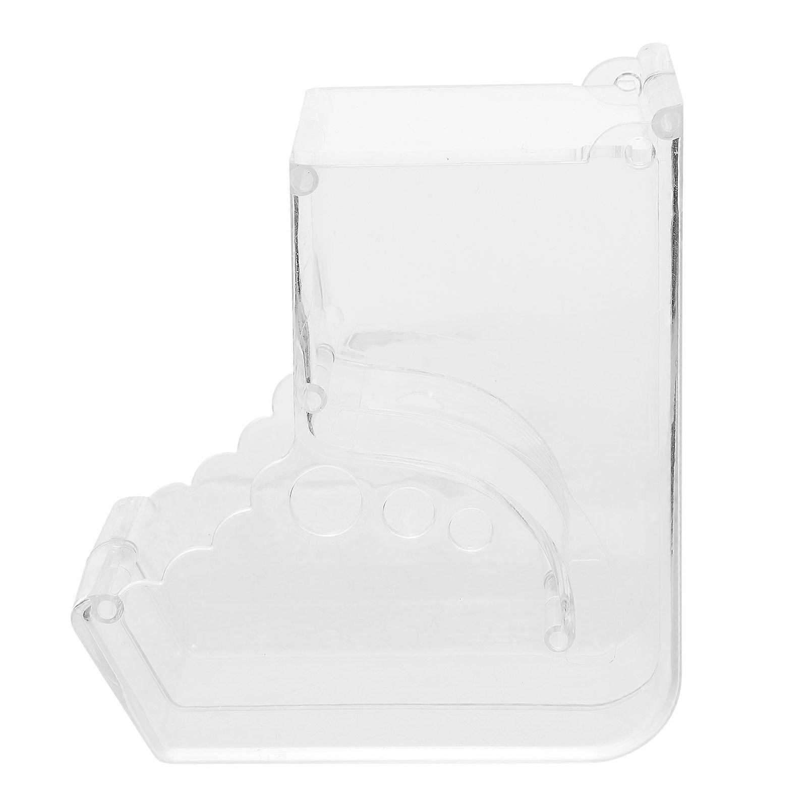 Small Animals Feeder Rectangular Shape Acrylic Material Spill-Proof Design Automatic Feeding 1Pack