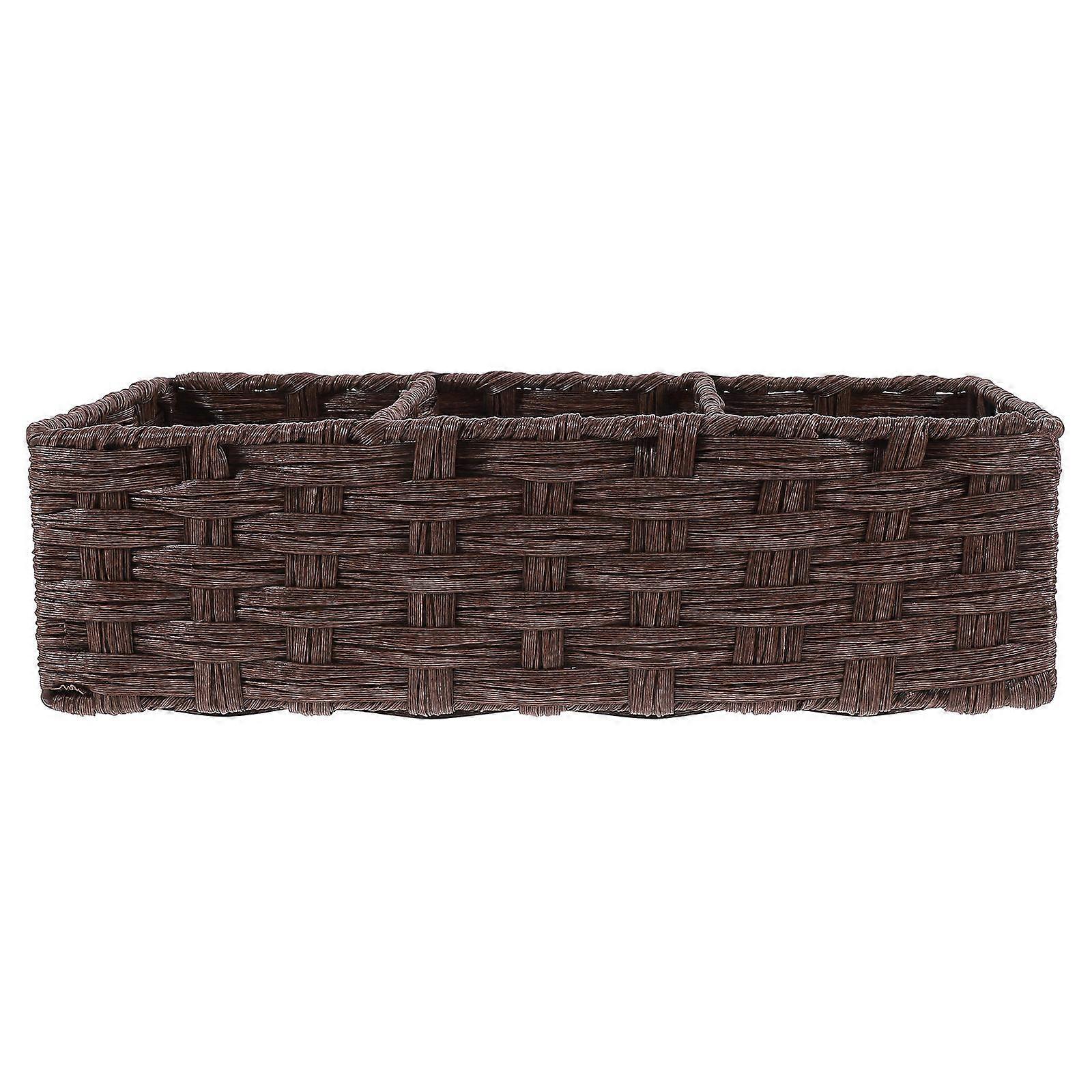 Desk Baskets For Organizing Woven Storage Basket Restaurant Coffee 35.5X15X10CM Classification 1Pack