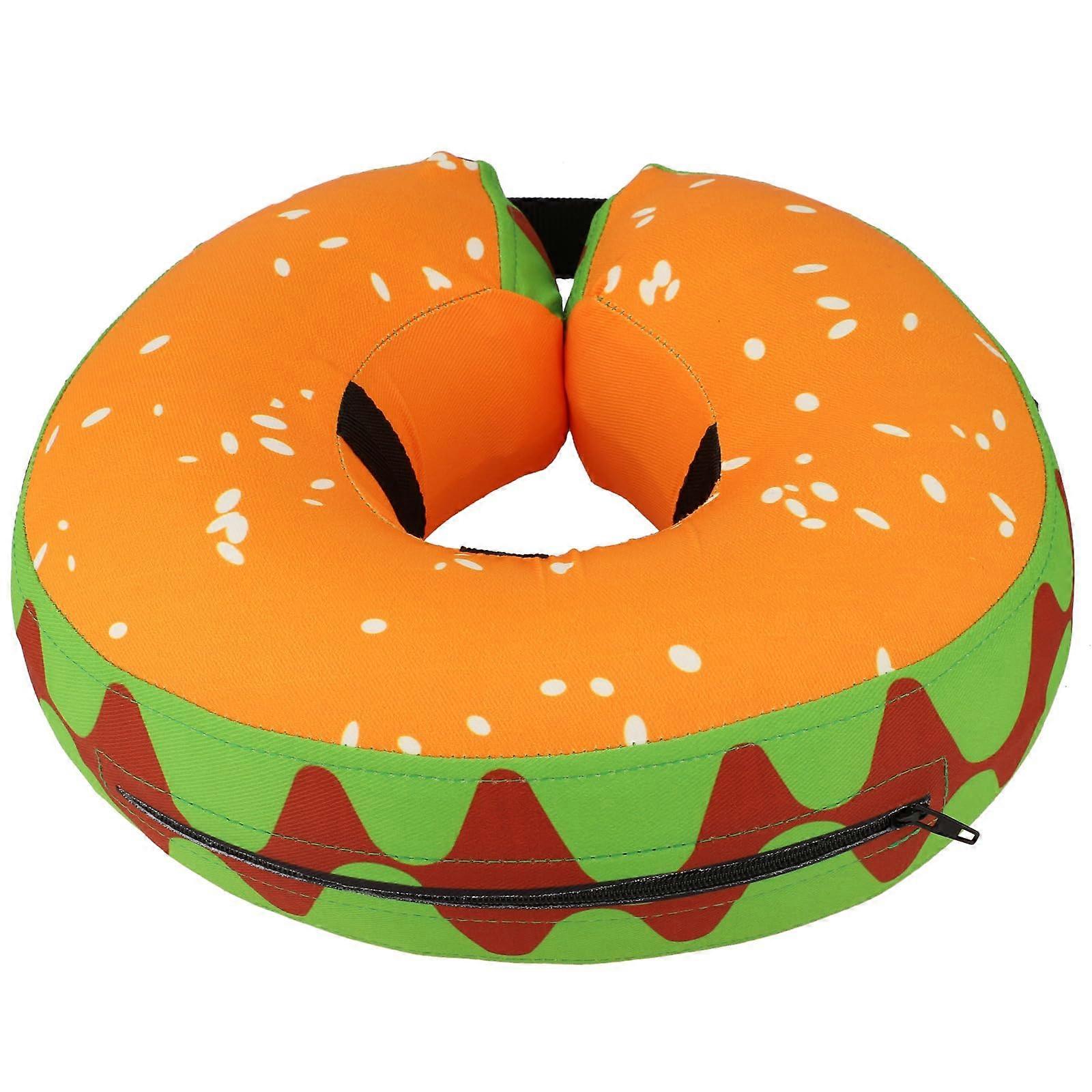 Inflatable Collar for Dogs and Cats, Adjustable Comfortable Protective Collar for Pets (Size M, Hamburger Style)