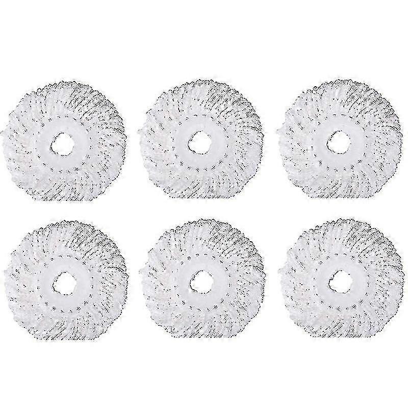 6pcs 360 Replacement Head, Round Shape Microfiber Standard Size Refill For Compatible Mop
