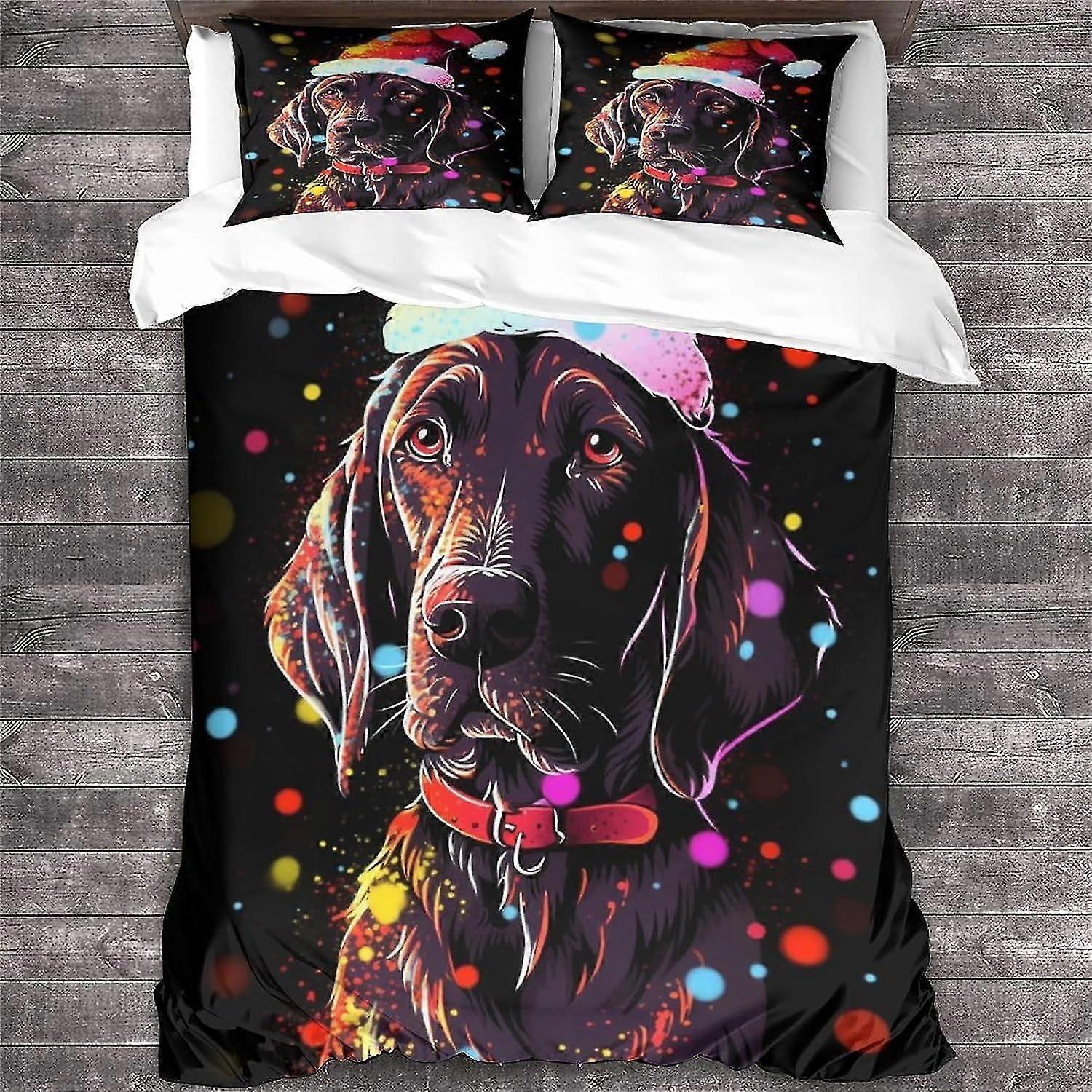 3D Animal Effect Duvet Cover Set with Pillow Cases for Kids and Adults, Microfiber Christmas Bedding Set King