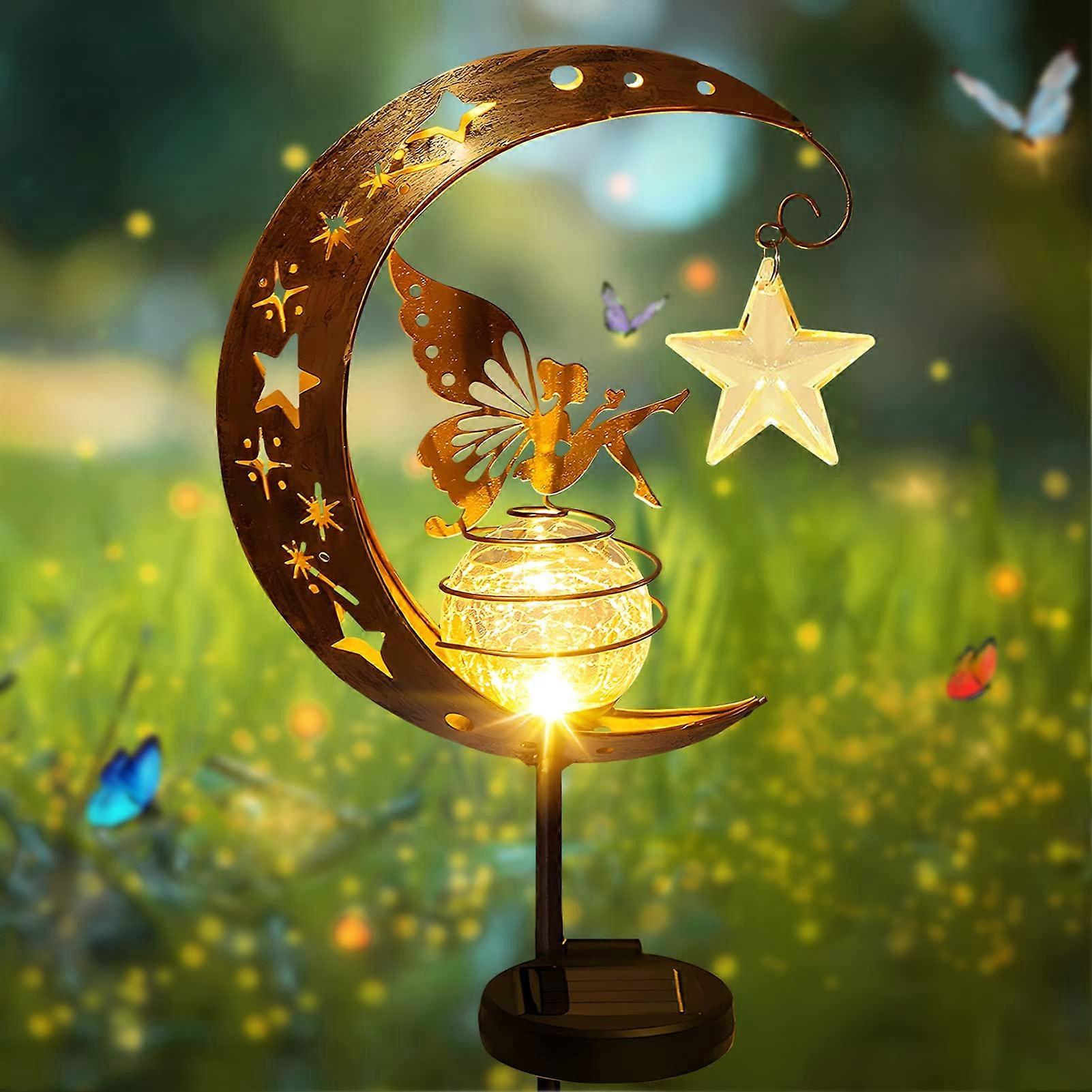 Moon Solar Lights Garden Decoration Patio Outdoor Solar Lamp Metal LED Garden Lamp