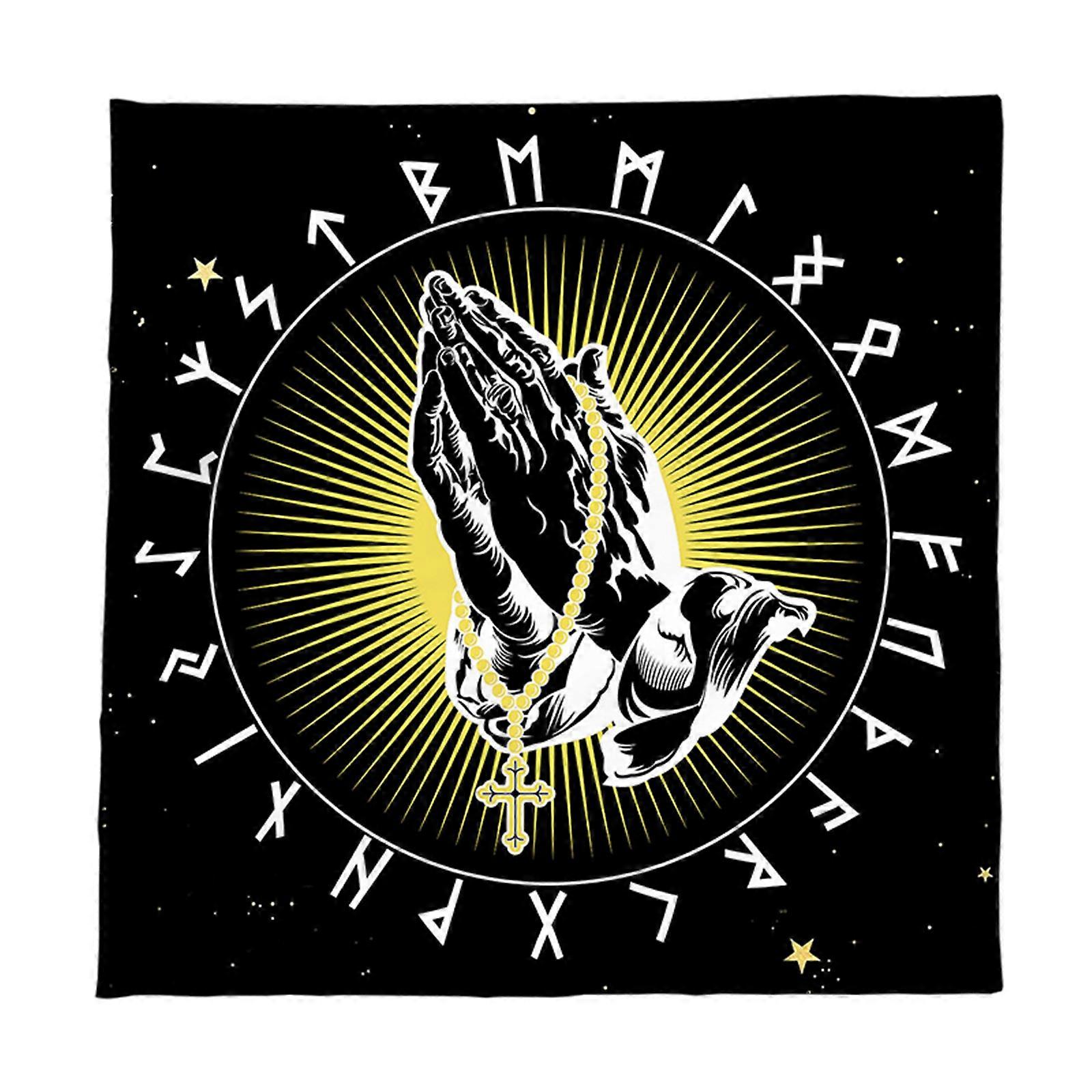 Hand Crosses Pattern Astrology Tablecloth Tarots Divinations Tablecloth Altars Cloth Divinations Board Game Accessory  75x75cm