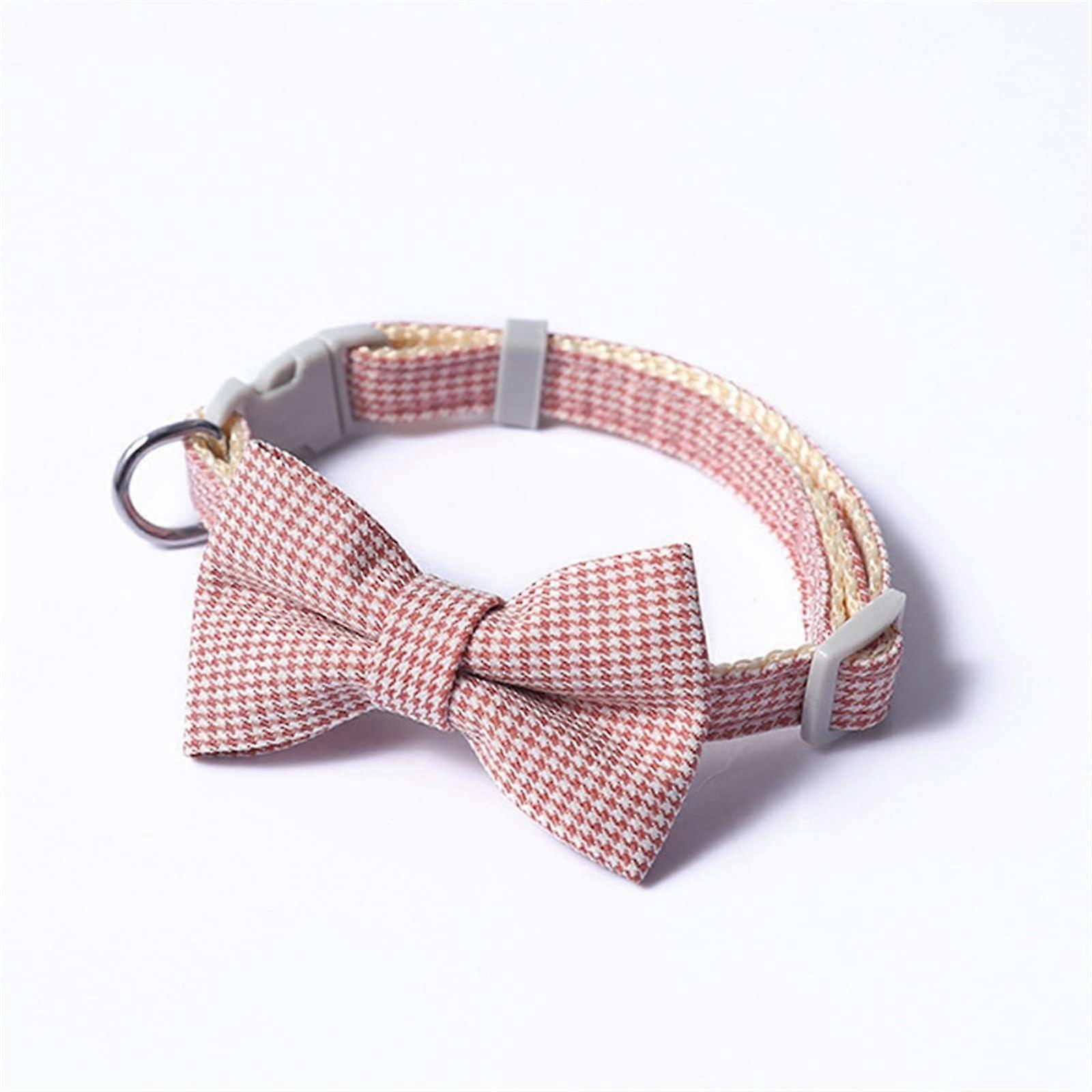 Pet Collar With Plaid Bow For Cats And Puppies, Elastic Adjustable Cat Collar With Bow Tie And Buckle