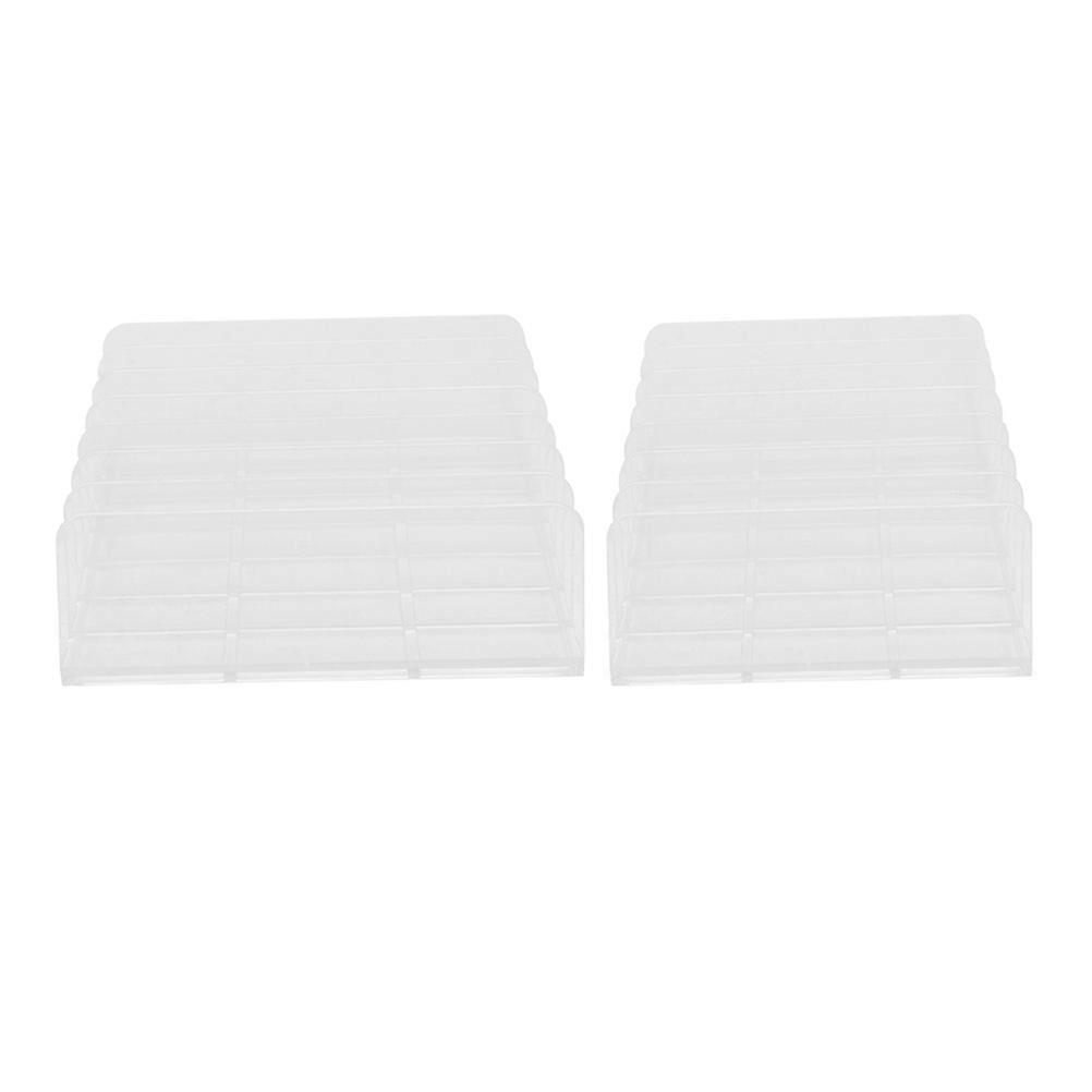 White Cosmetics Box Divided Storage Container for Dressing Table 2Pcs