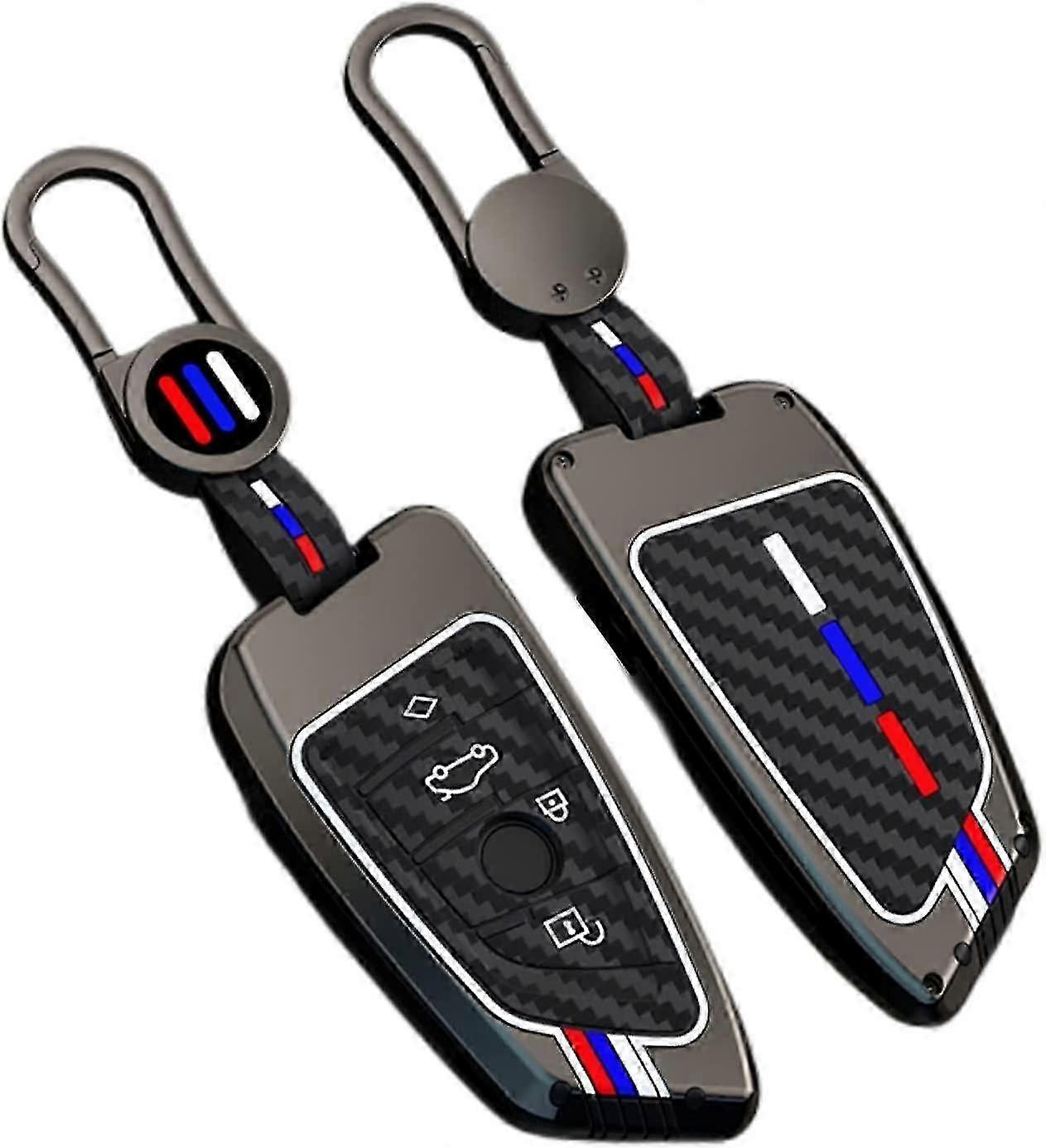 Carbon Fiber Key Fob Cover Case Metalowa pokrywa powłoki kompatybilna z Bmw 2 5 6 7 X1 X2 X3 X5 X6 X7 Series