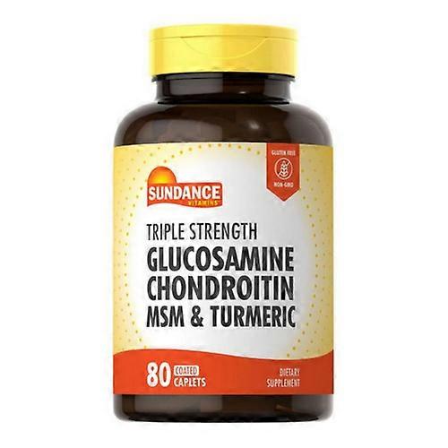 Sundance Glucosamine Chondroitin With MSM and Turmeric ,80 Caps (Pack of 1)