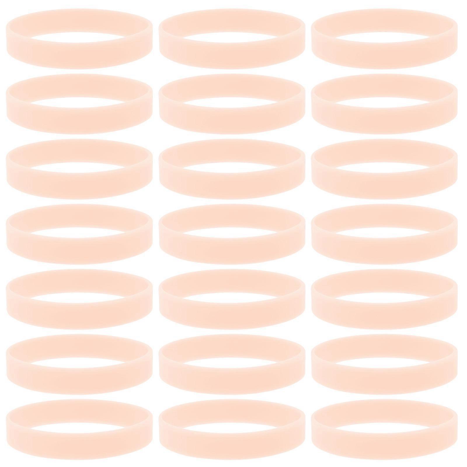 Glow in the Dark Bracelets for Decor Made of Silicone Orange Color Fits All Sizes
