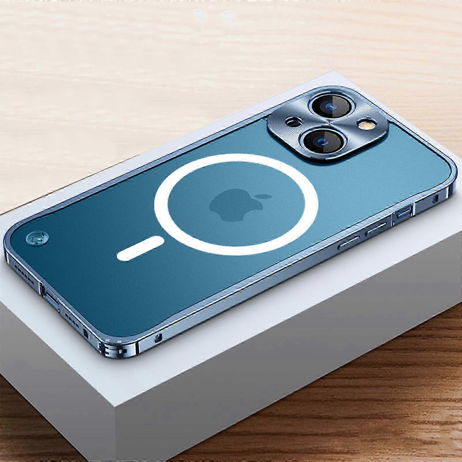 Magnetic Case for iPhone 15 Pro Max/15 Ultra Case Compatible with MagSafe, Metal Aluminum Alloy Bumper Case with Camera Lens Protector&Safety Lock