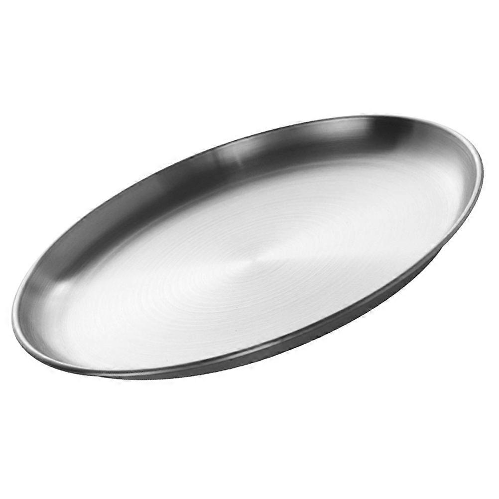 Pizzaplatepanne Stekepanner i rustfritt stål til ovnsbuffé Bruk 34,00X34,00X2,80CM Matservering 1 stk