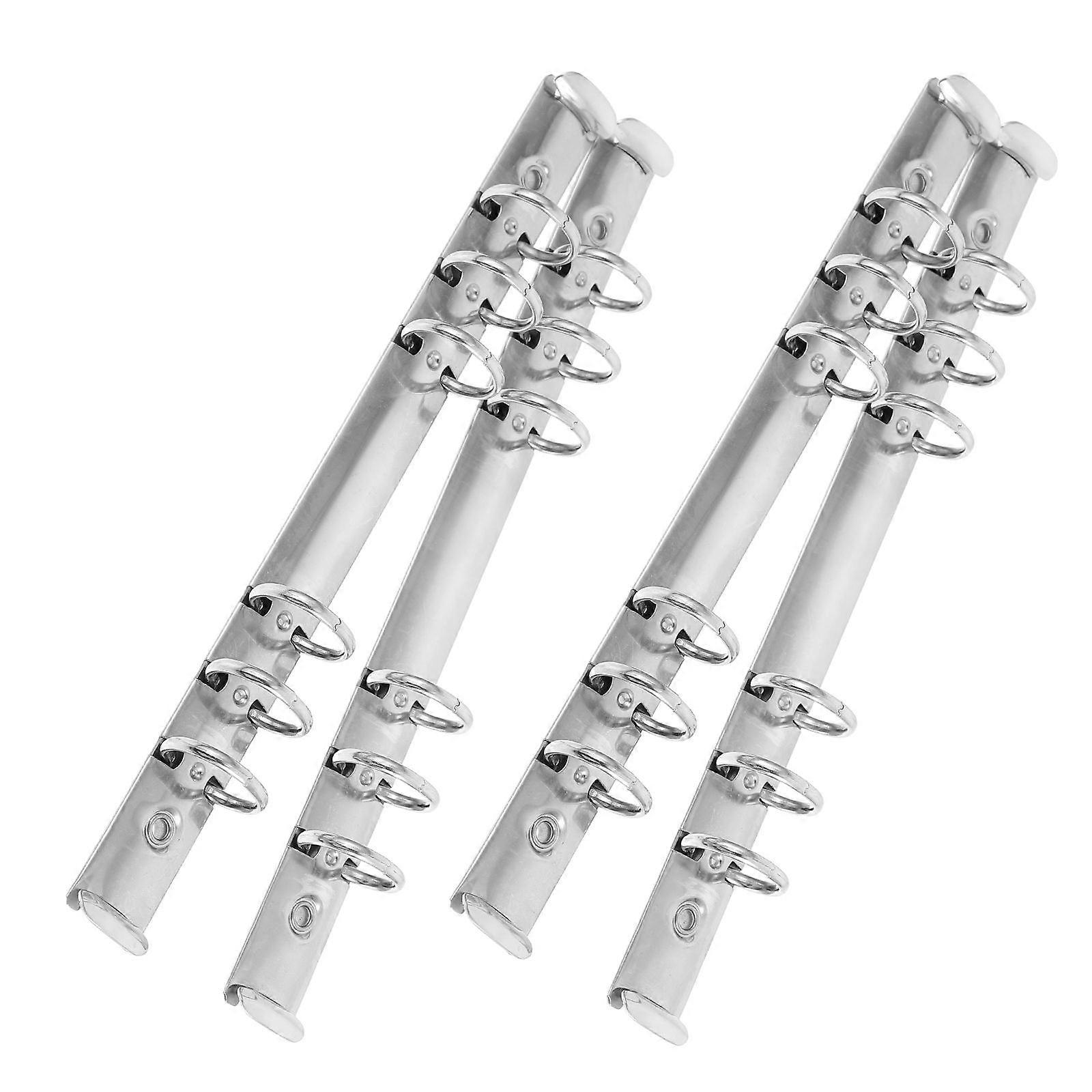 Leaf Metal Binder Clip Rectangular Use Storage A5-6 Hole 4Pcs