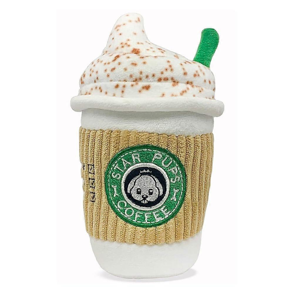 Parody Star Pups Coffee Pup' Spice Latte Plush Squeaky Toy For Medium Dogs - Soft Plush Squeaky Dog Toy, Autumn Holiday