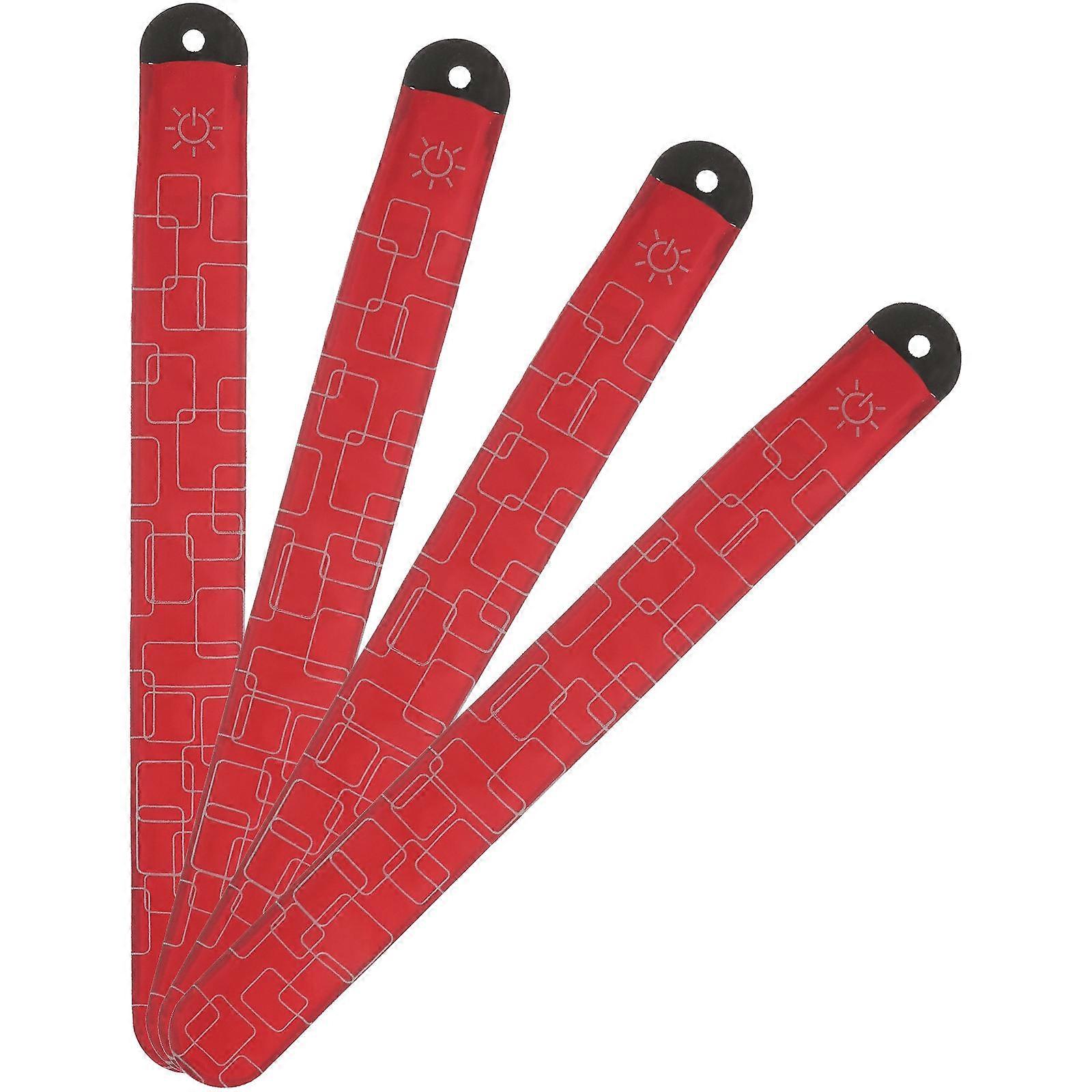 Red LED Horse Ankle Bands for Running 4Pcs Adjustable Reflective Leg Wraps