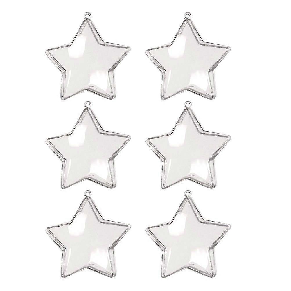 Plastic Candy Boxes Star Shape for Wedding Party Elegant Design Transparent Storage 6Pcs