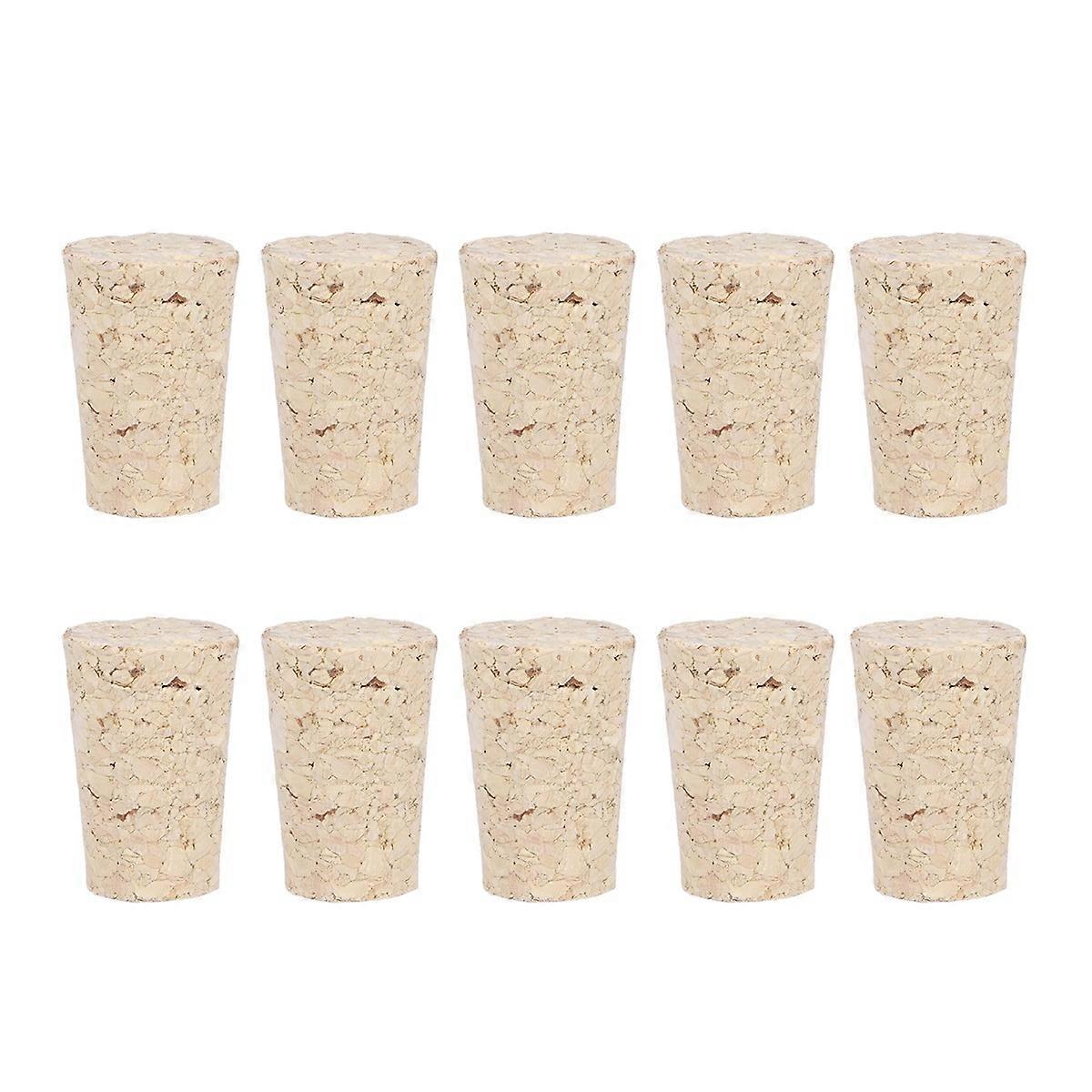 Wood with Inner Rubber Plug for Freshness and Flavor Beige 10 Pcs Fits Standard Bottles