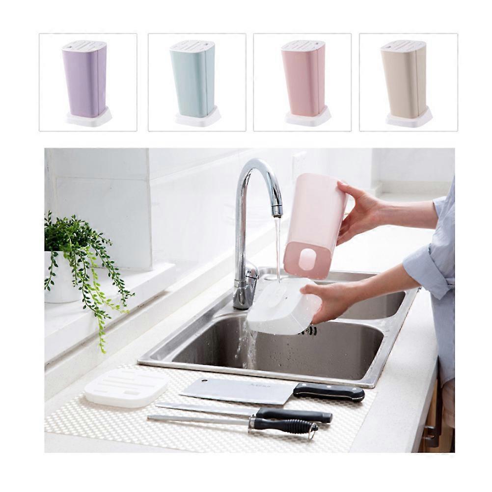 Multi Function Purple Kitchen Storage Rack with Rotatable Drainage, Detachable Design, and Sturdy Organizer for Cutlery and Utensils