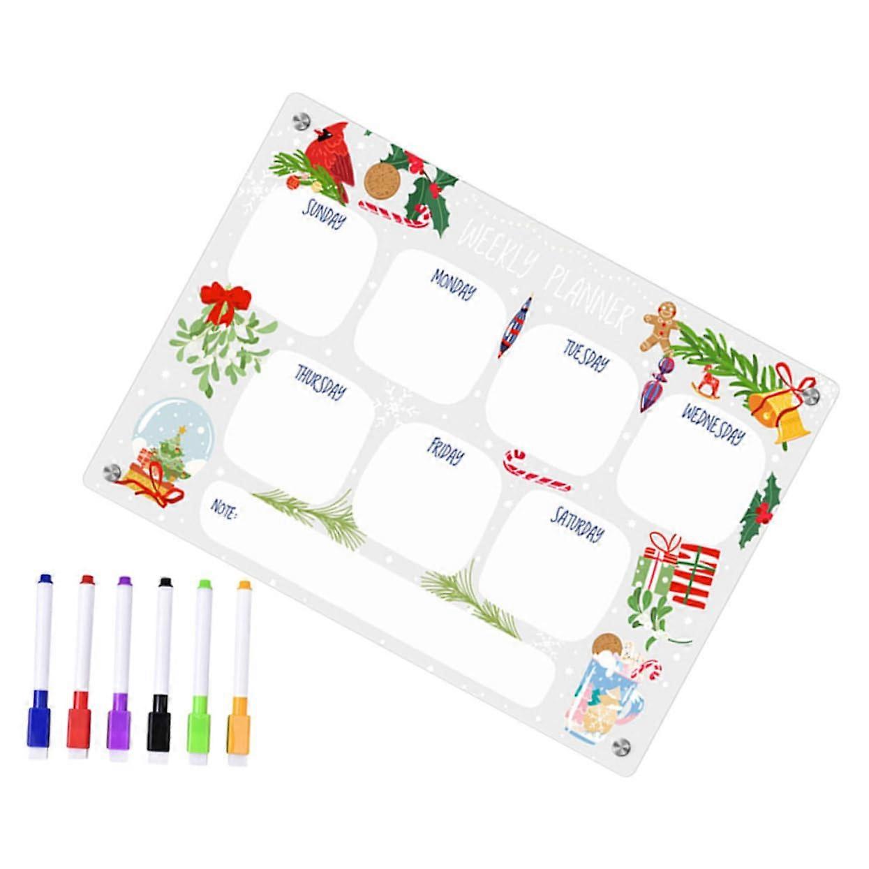 1 Set Dry Erase Board for Fridge Magnetic Eraser Reusable Sign Fridge Organiser Dry Erase Board for Fridge Acrylic Plate