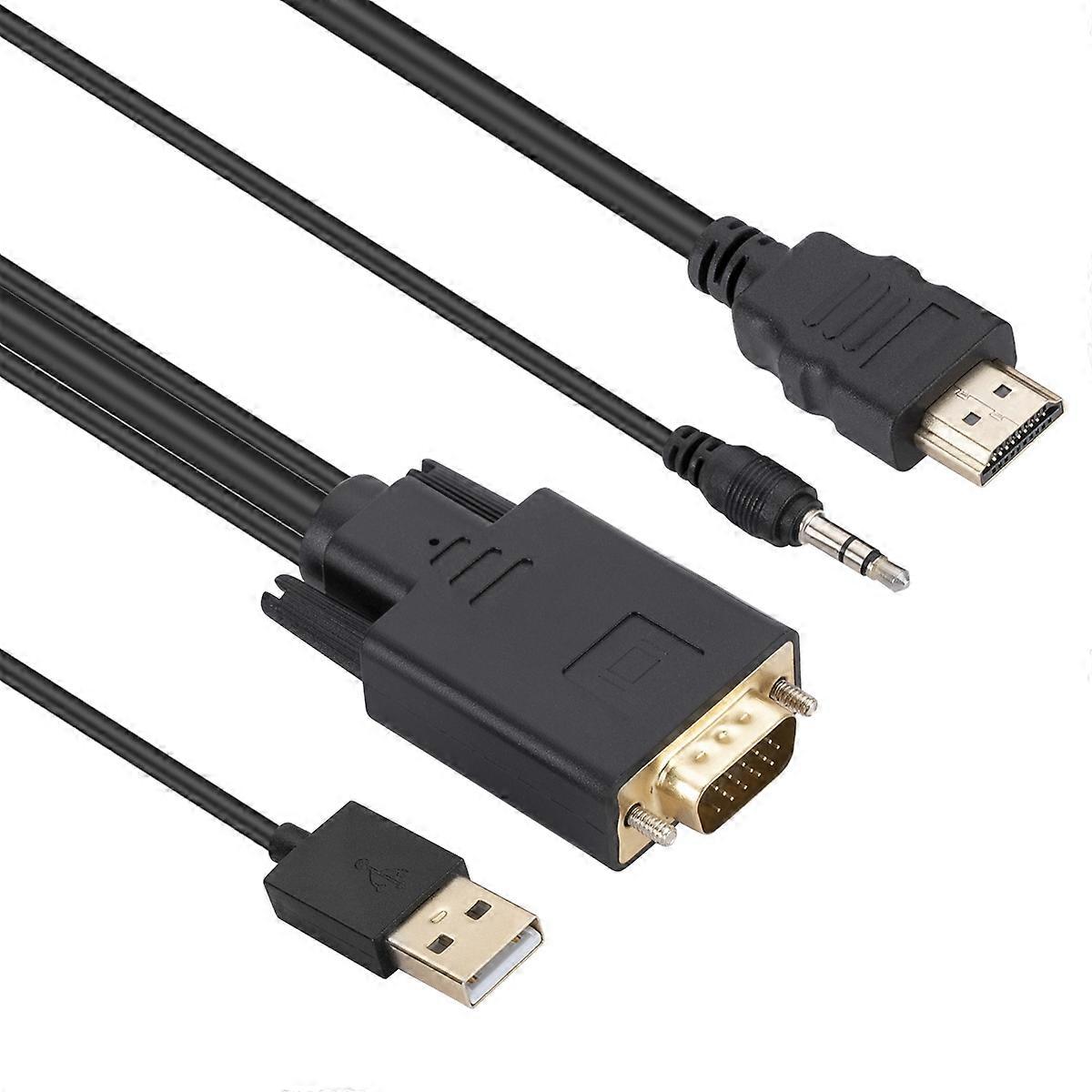 VGA to HDMI Adapter Cable with Audio Band Power Supply, Length: 1.8m