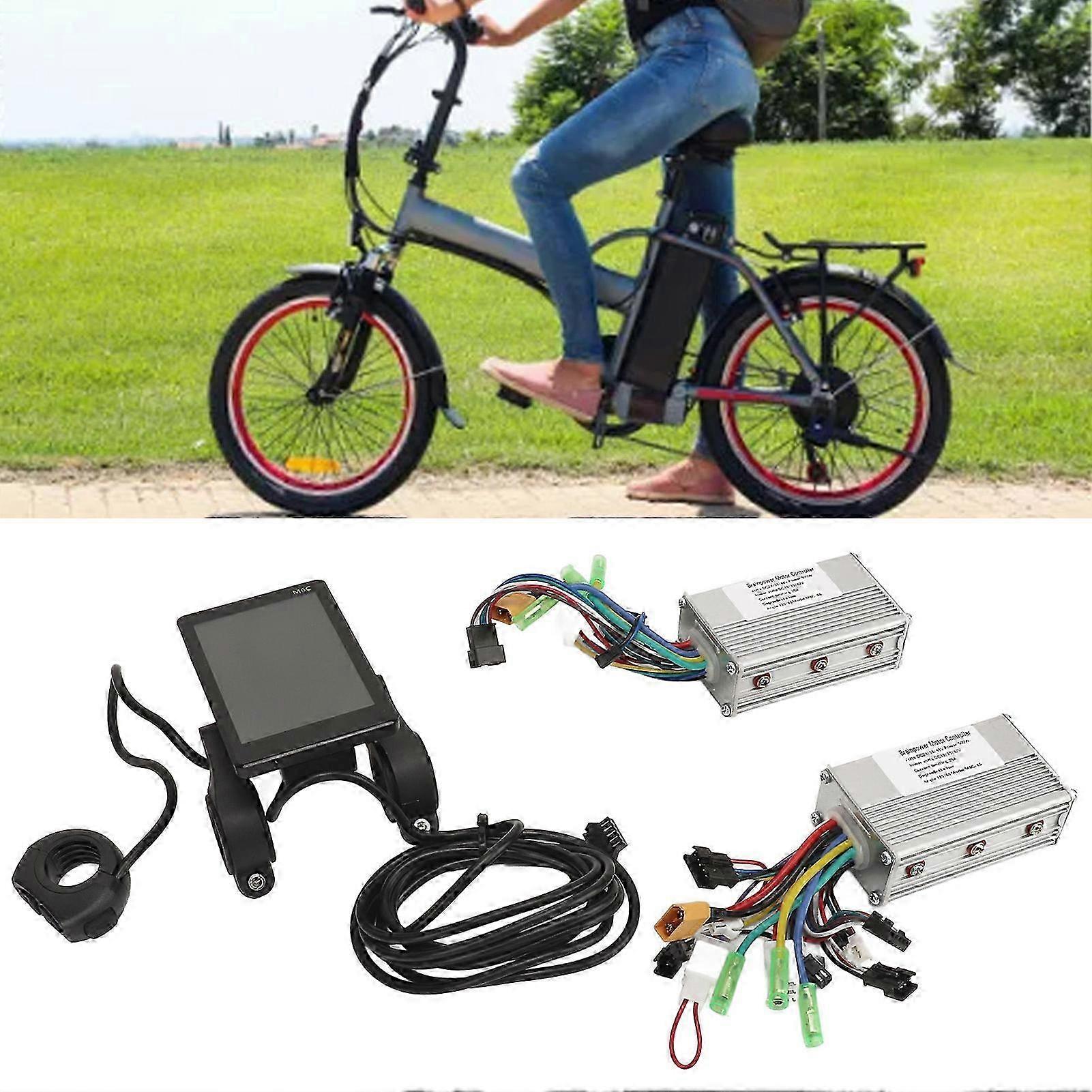 Electric Bicycle Bike Brushless Motor Controller 24v 36v 48v 500w 25a M6c Lcd Display Dual Drive Controller Kit