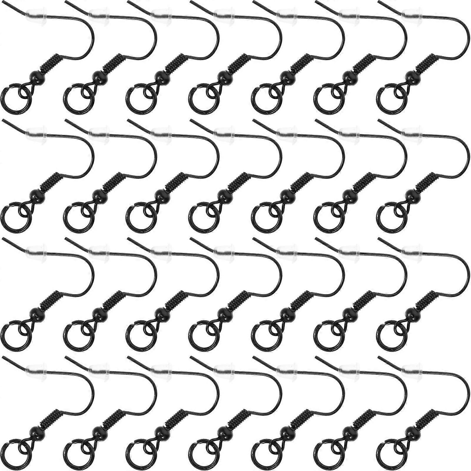 Black Metal Earring Hooks for DIY Jewelry Making with Comfortable Circular Design and Smooth Surface 1 Set