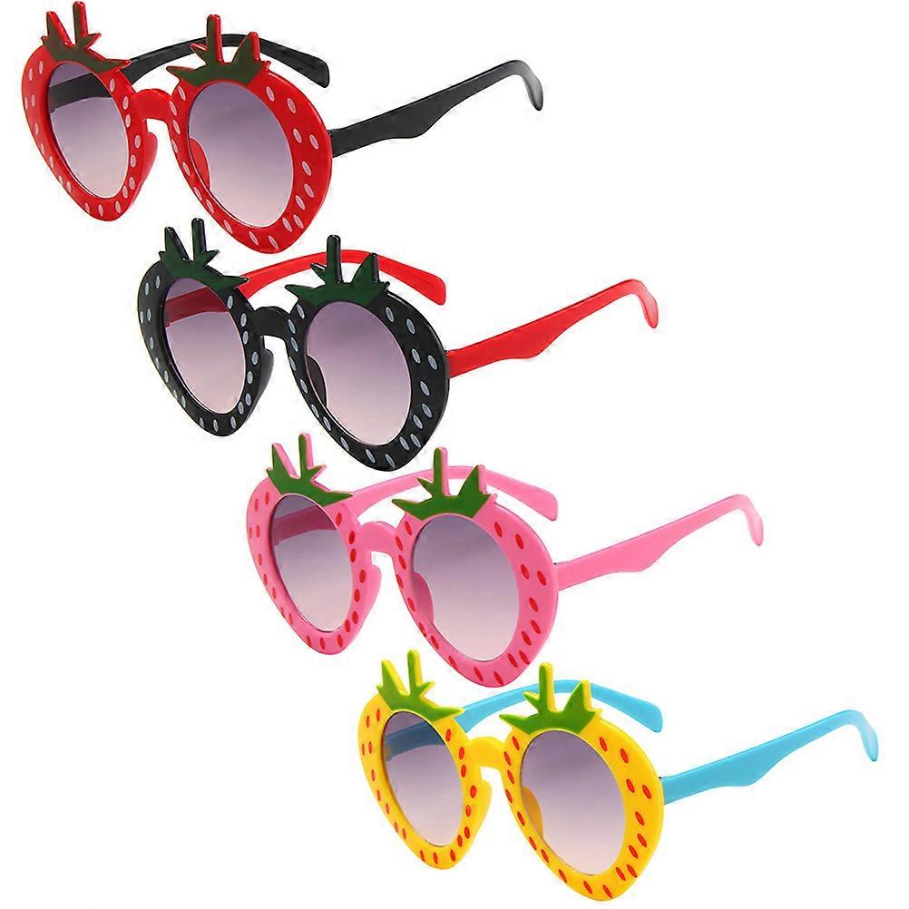 4pcs Strawberry Sunglasses Funny Eyeglasses for Kids