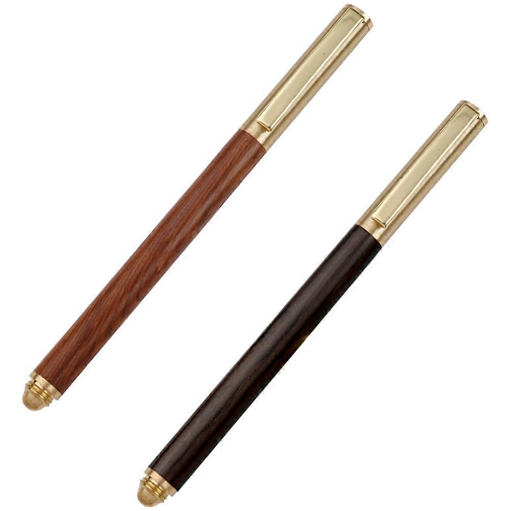 Smooth Writing Gel Pens with Clip for Office and School Use Made of Wood and Brass Assorted Color