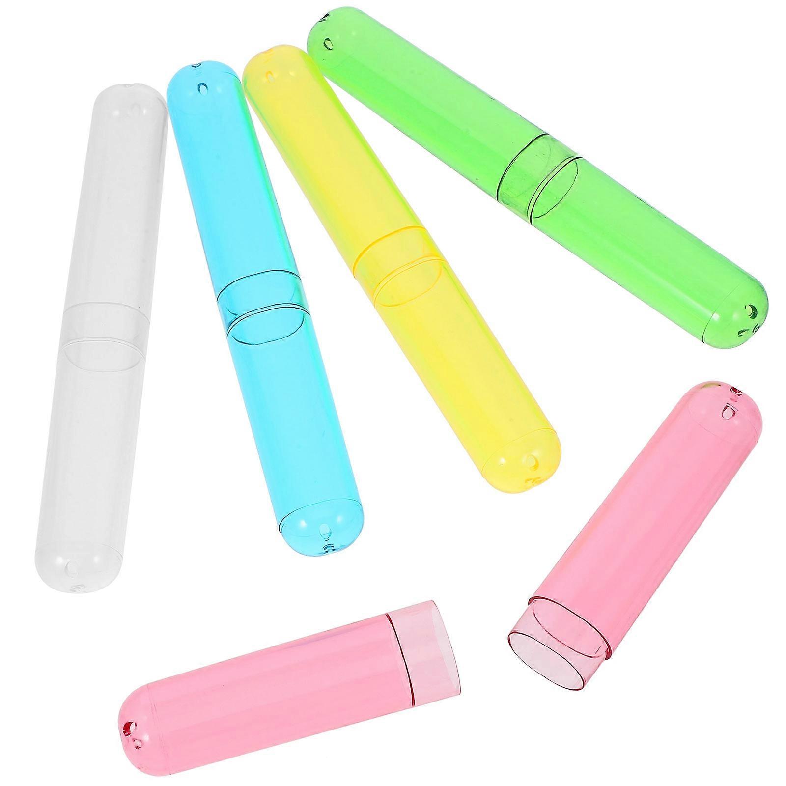 5Pcs Toothbrush Cases in Assorted Colors for Travel Use Portable Toothbrush Storage Boxes