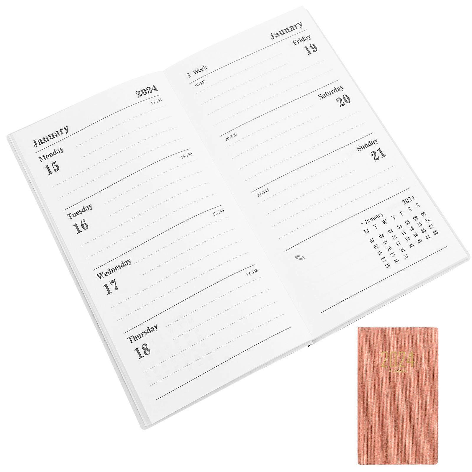 Weekly Desk Planner Notebook for Students Simple Design Paper Material Scheduling 17.3X9.6CM Diary Keeping 1Pack